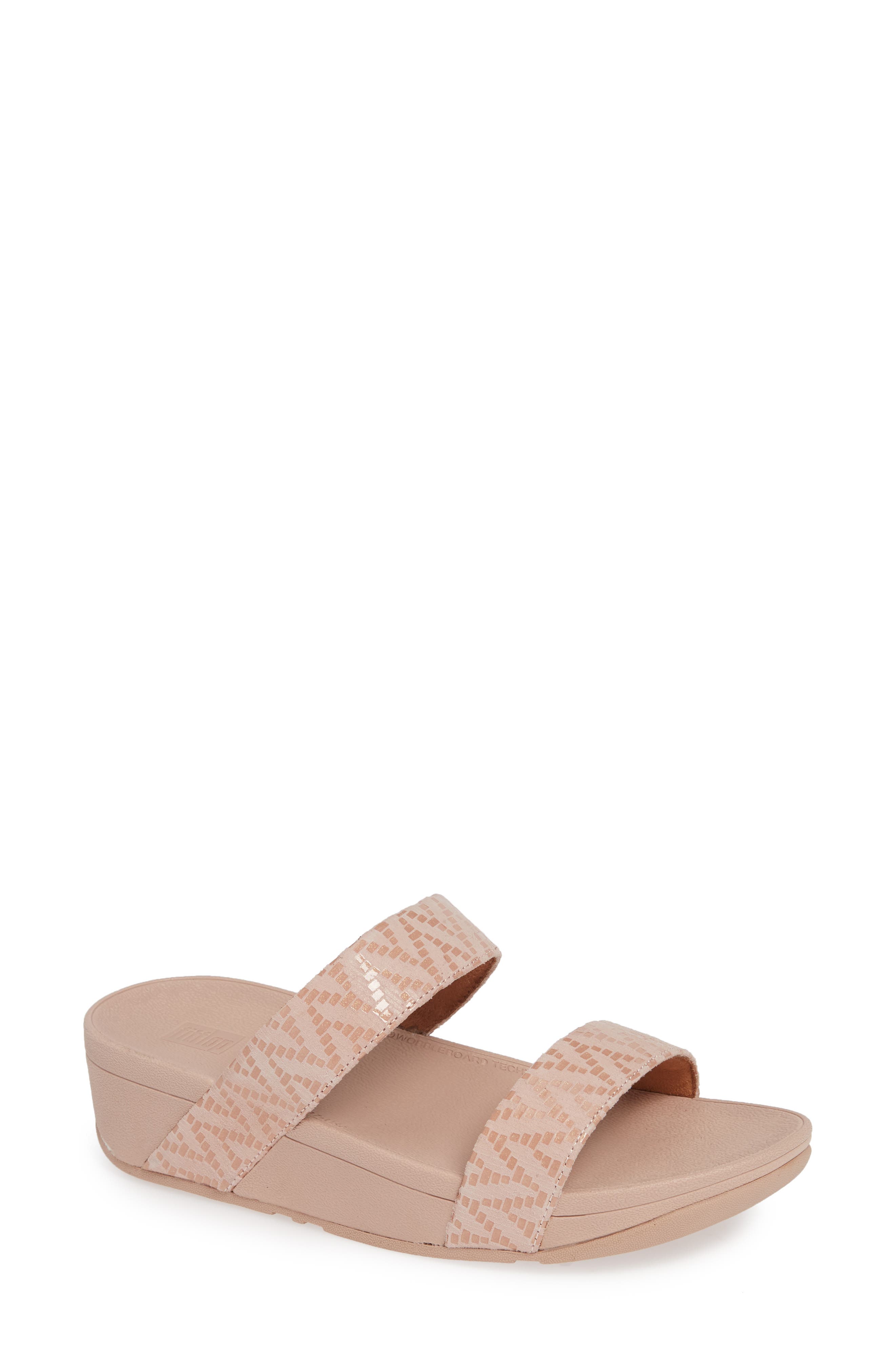 Fitflop Lottie Chevron Wedge Slide Sandal, Pink