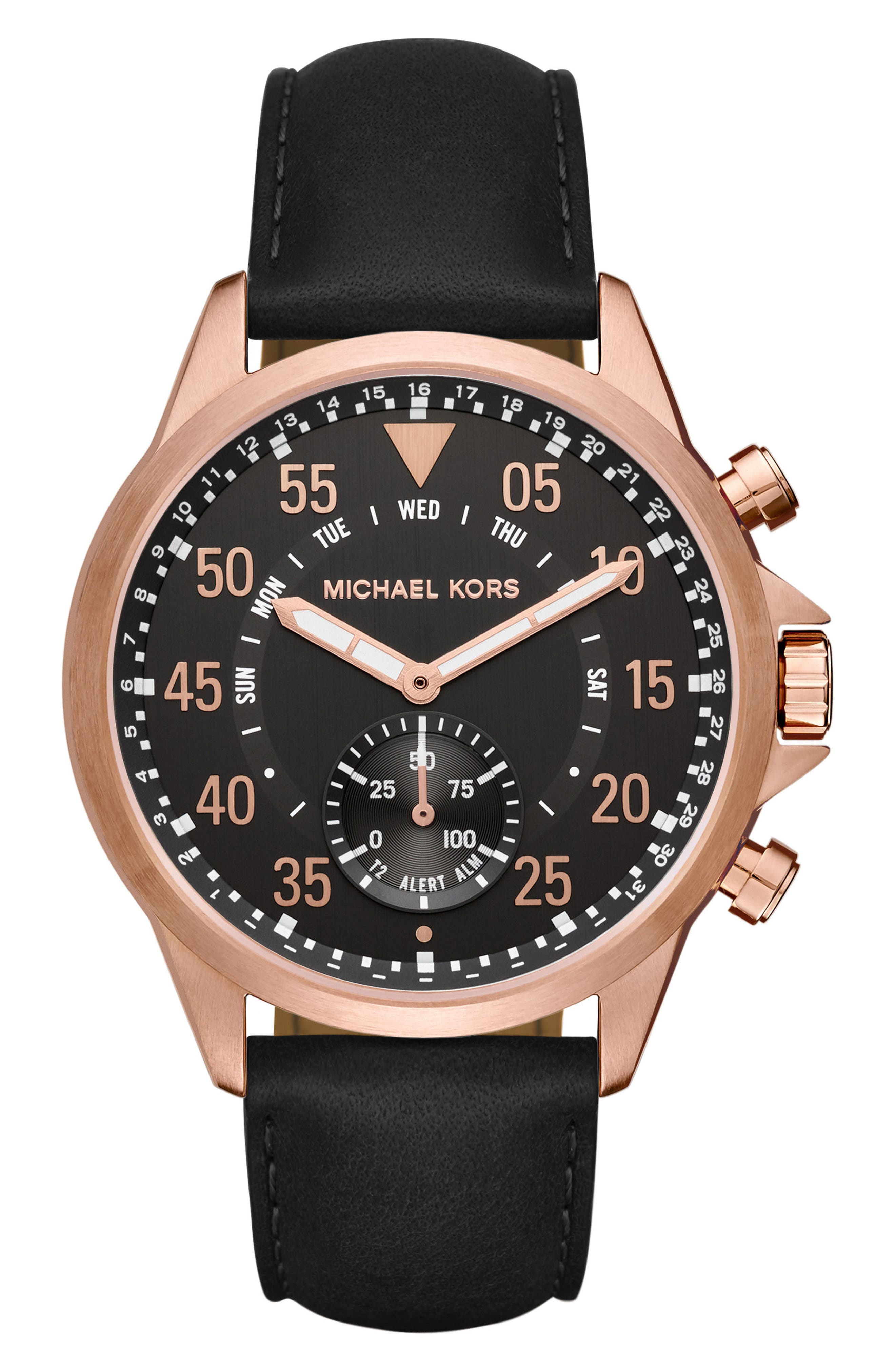 Michael Kors Gage Leather Strap Smart Watch, 45mm Nordstrom