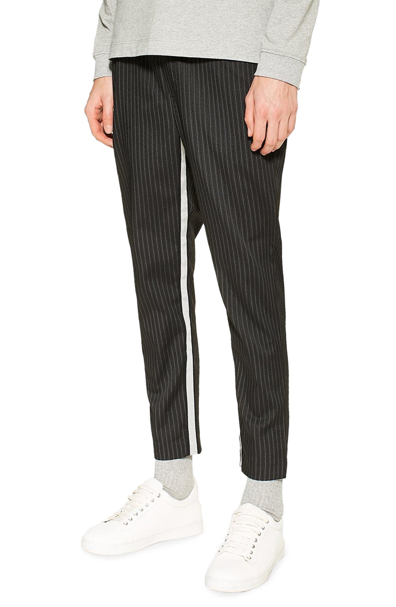Topman Legue Pinstripe Cropped Jogger Pants Nordstrom