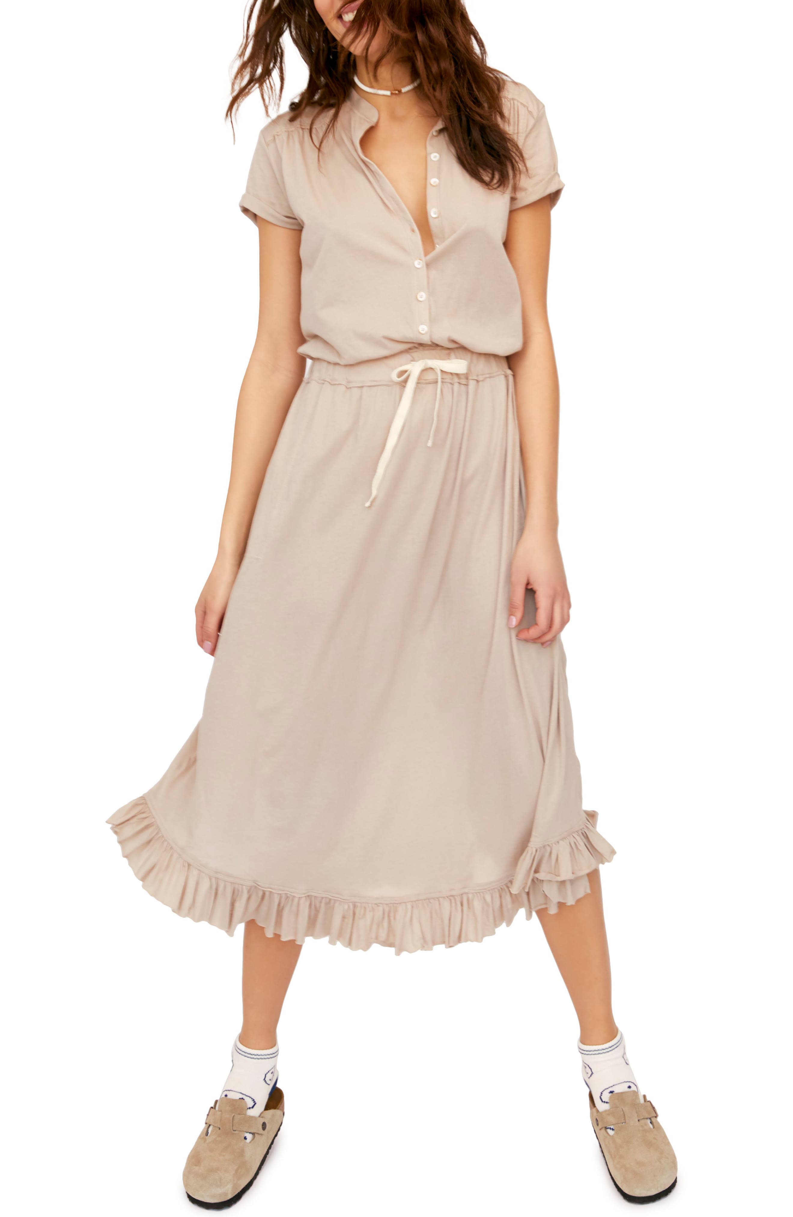 Free People Ludrow Midi Dress, Beige