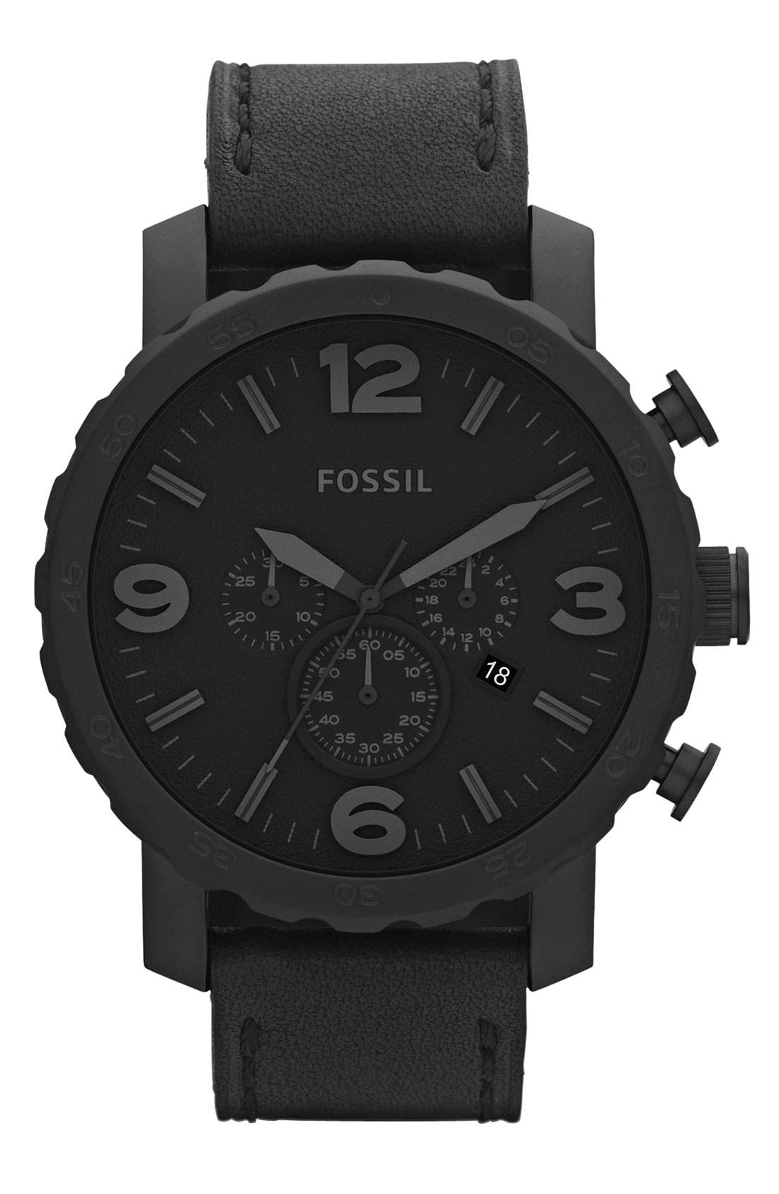 UPC 691464876166 product image for Fossil 'Nate IP' Chronograph Watch, 50mm Black One Size | upcitemdb.com