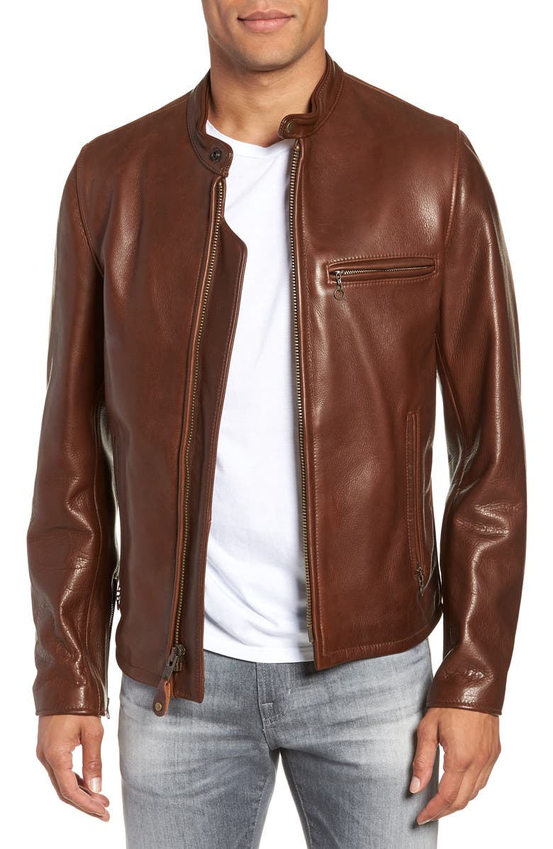 Café Racer Oil Tanned Cowhide Leather Moto Jacket