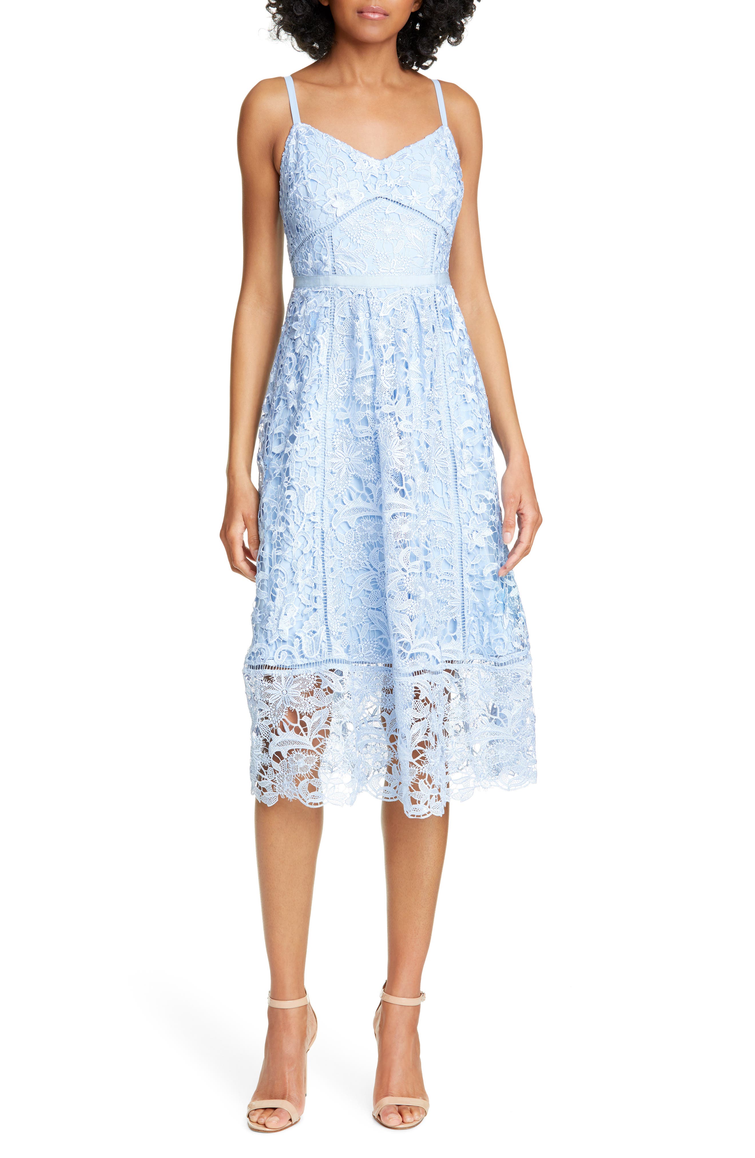 Ted Baker London Valens Lace Midi Dress, Blue