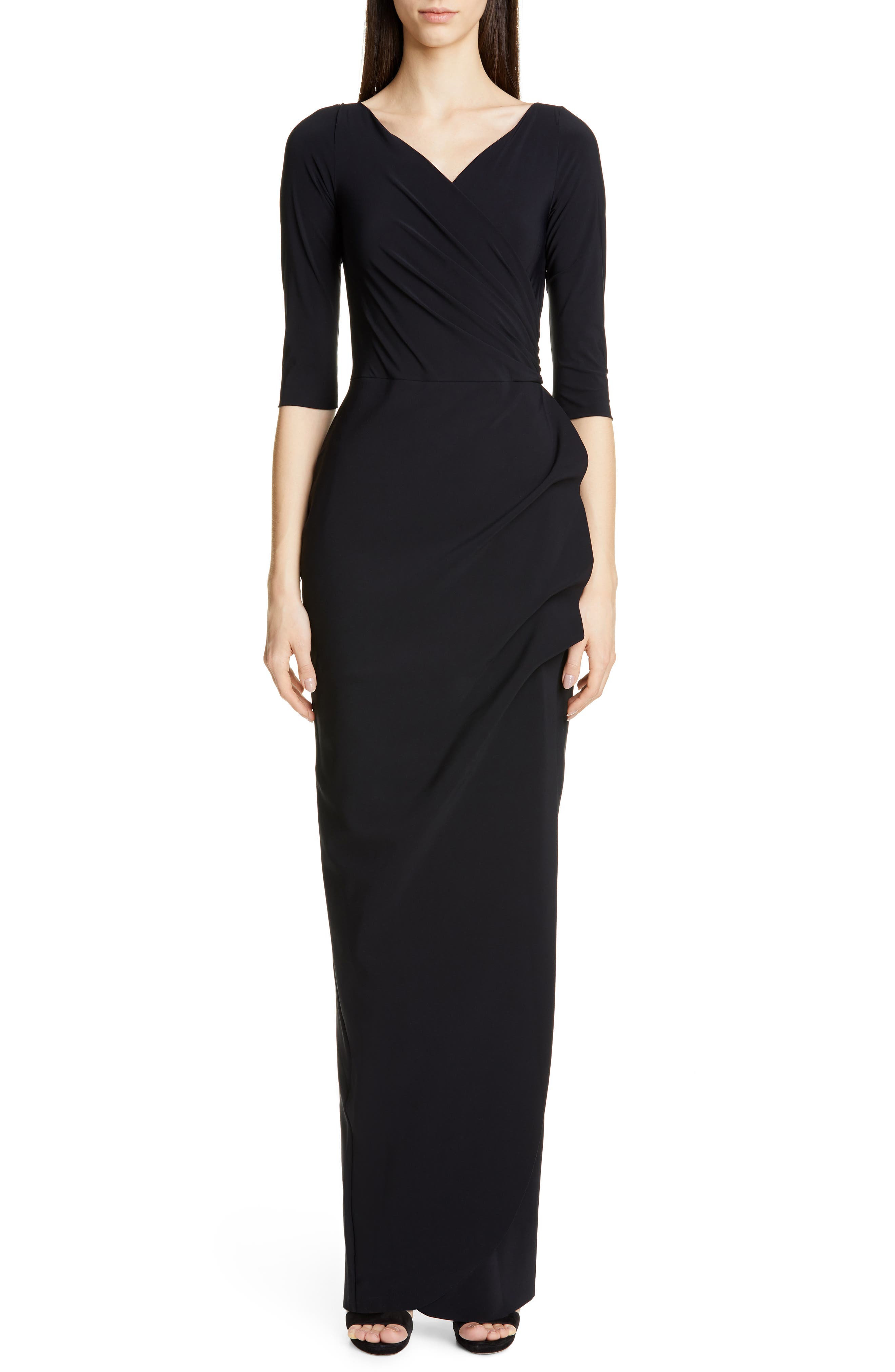 Chiara Boni La Petite Robe Florien Ruched Evening Dress, US / 52 IT - Black