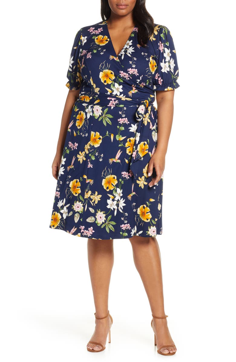 Kiyonna Tuscan Floral Wrap Dress (Plus Size) | Nordstrom