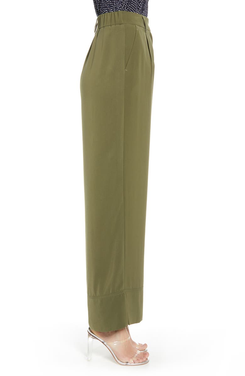Vero Moda Laura Cropped Wide-leg Pants In Ivy Green