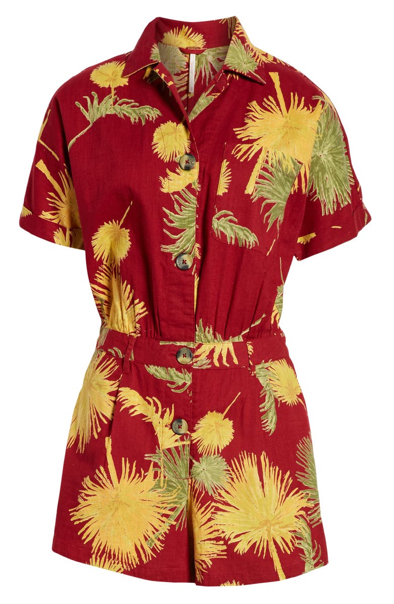 Shop Free People Malibu Romper In Red Combo