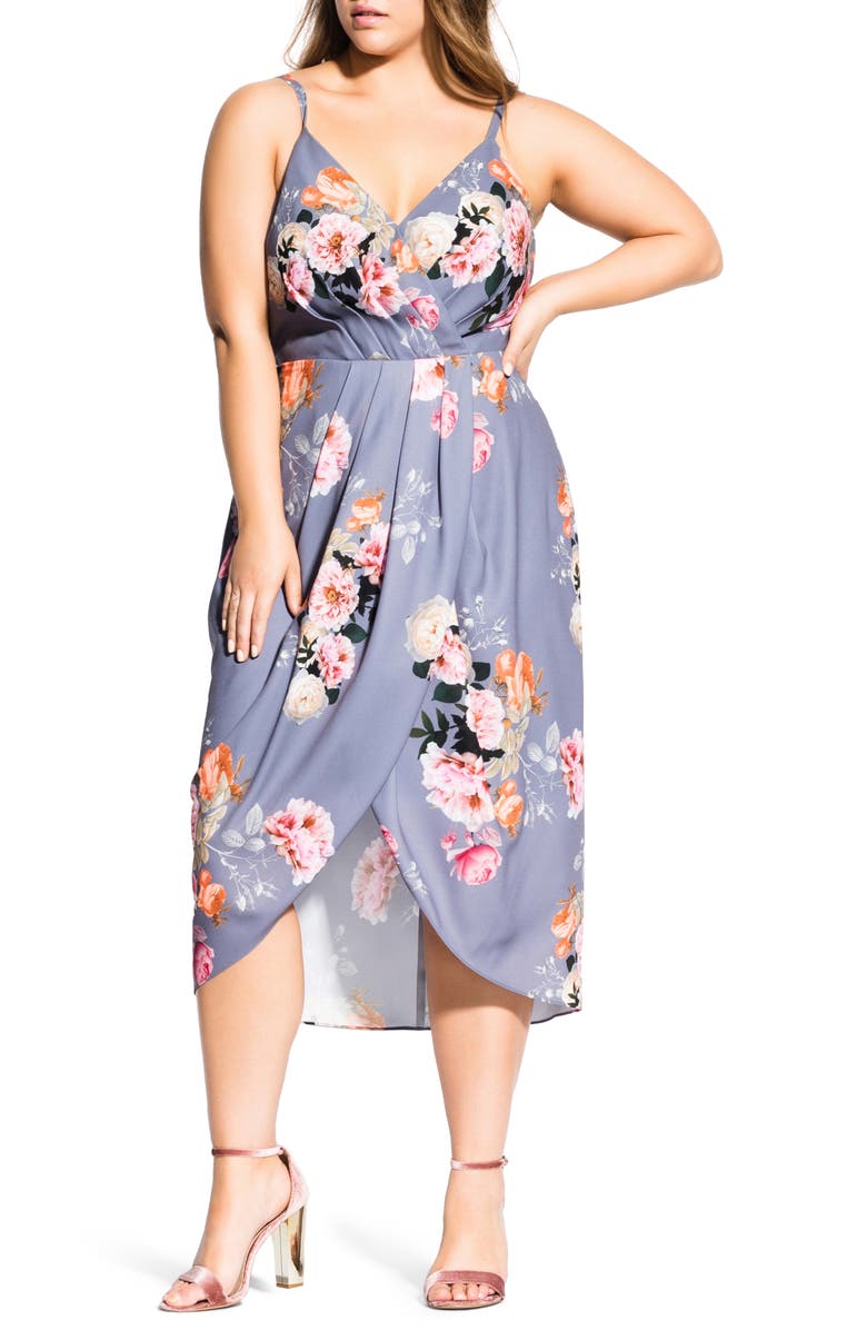 City Chic Dresses FLORENCE VINTAGE ROSE PRINT WOVEN SUNDRESS