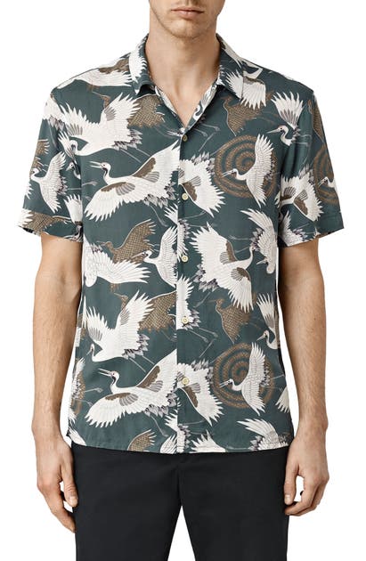 Allsaints T-shirts TSURU SLIM FIT SHORT SLEEVE SPORT SHIRT