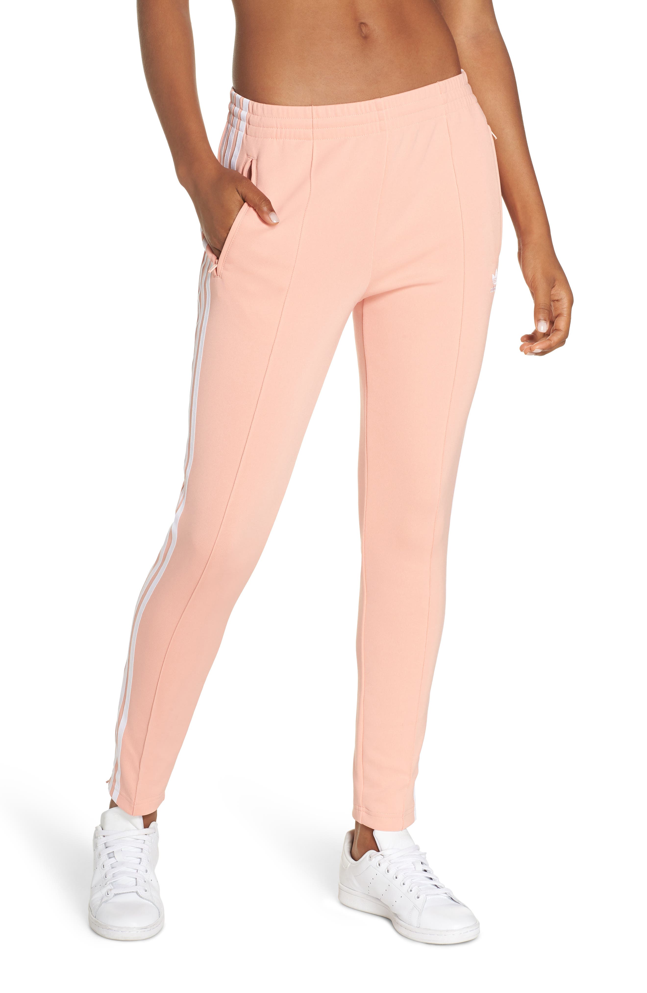 adidas sst track pants pink