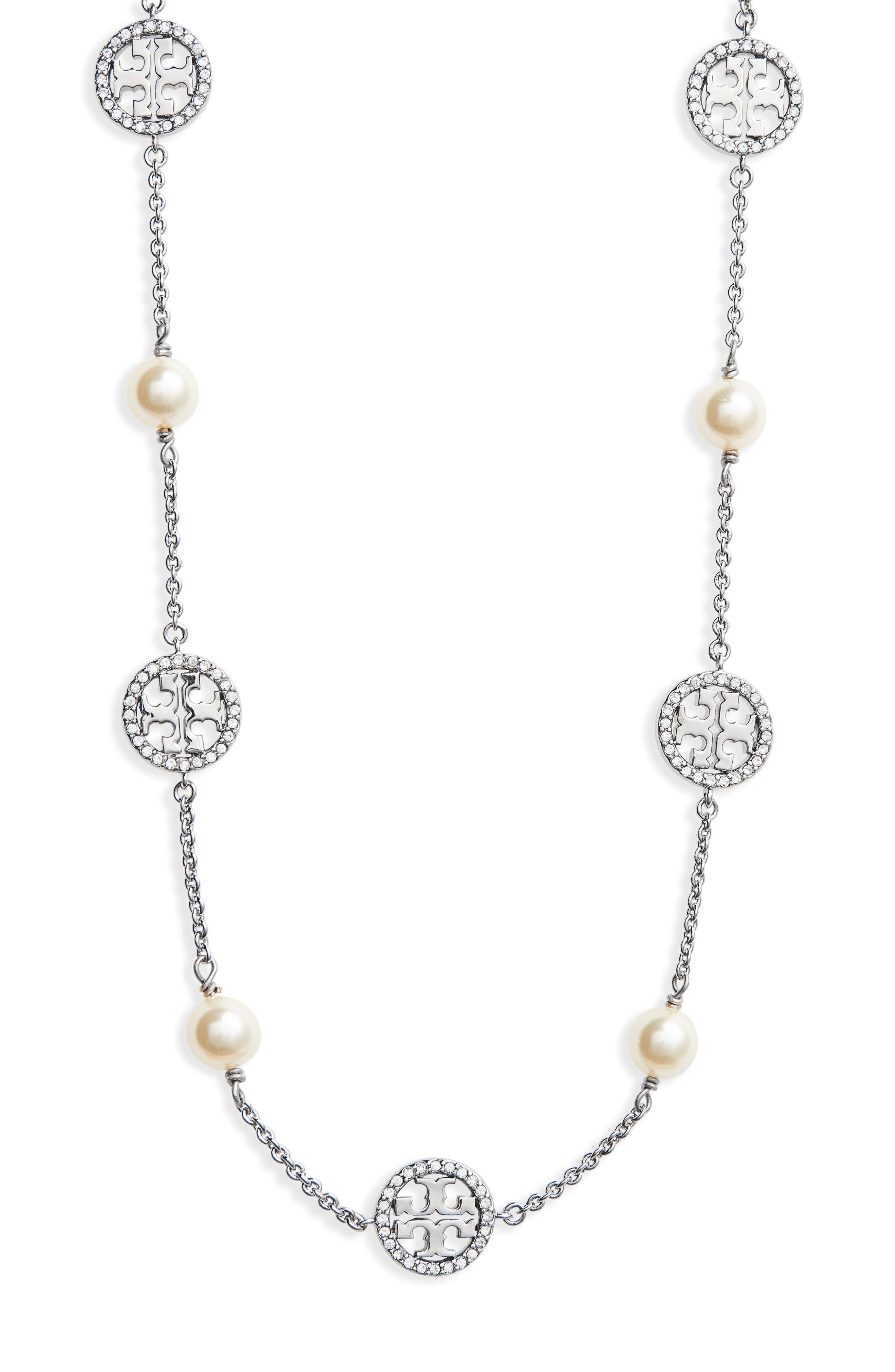 Tory Burch Crystal & Imitation Pearl Necklace Nordstrom