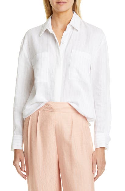Equipment Tops ACELINE STRIPE LINEN BLOUSE