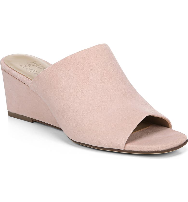 NATURALIZER Zaya Wedge Slide Sandal, Main, color, ROSE PINK LEATHER