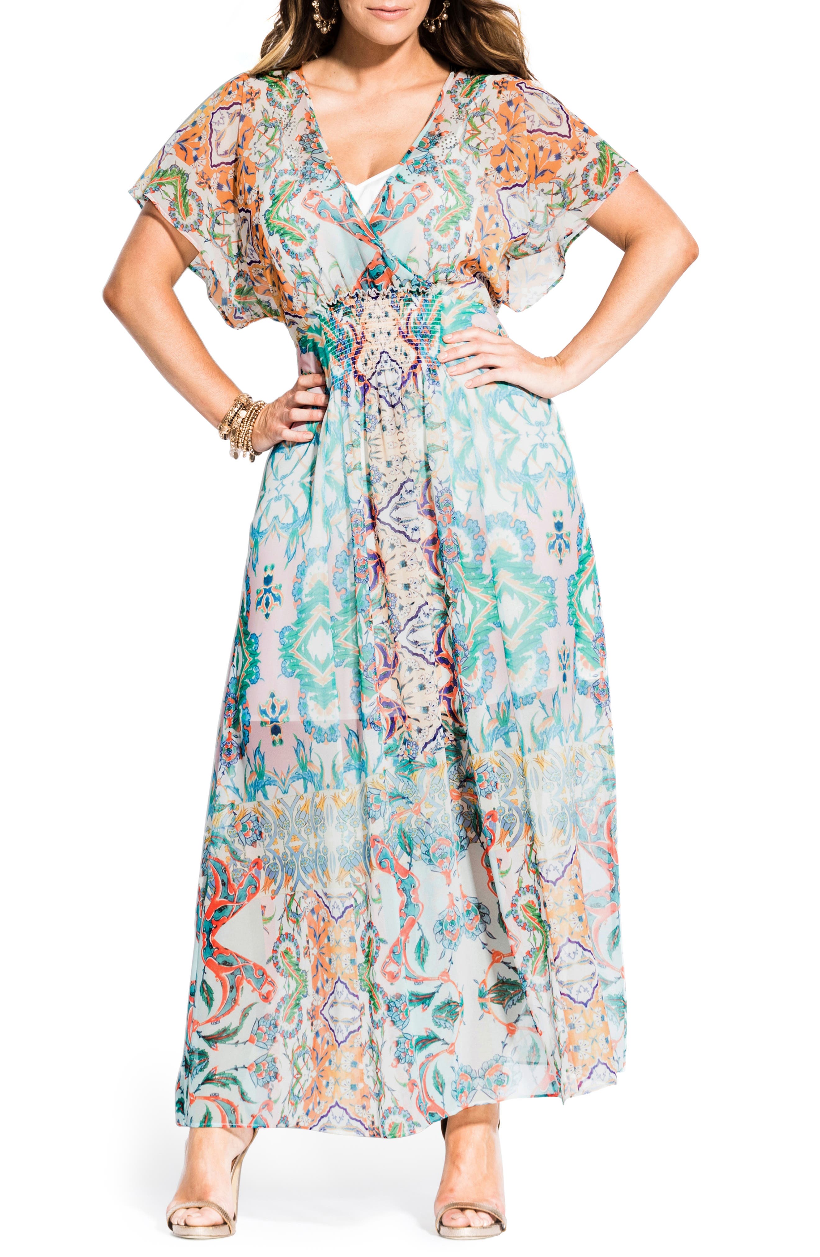 Plus Size City Chic Casablanca Maxi Dress, White