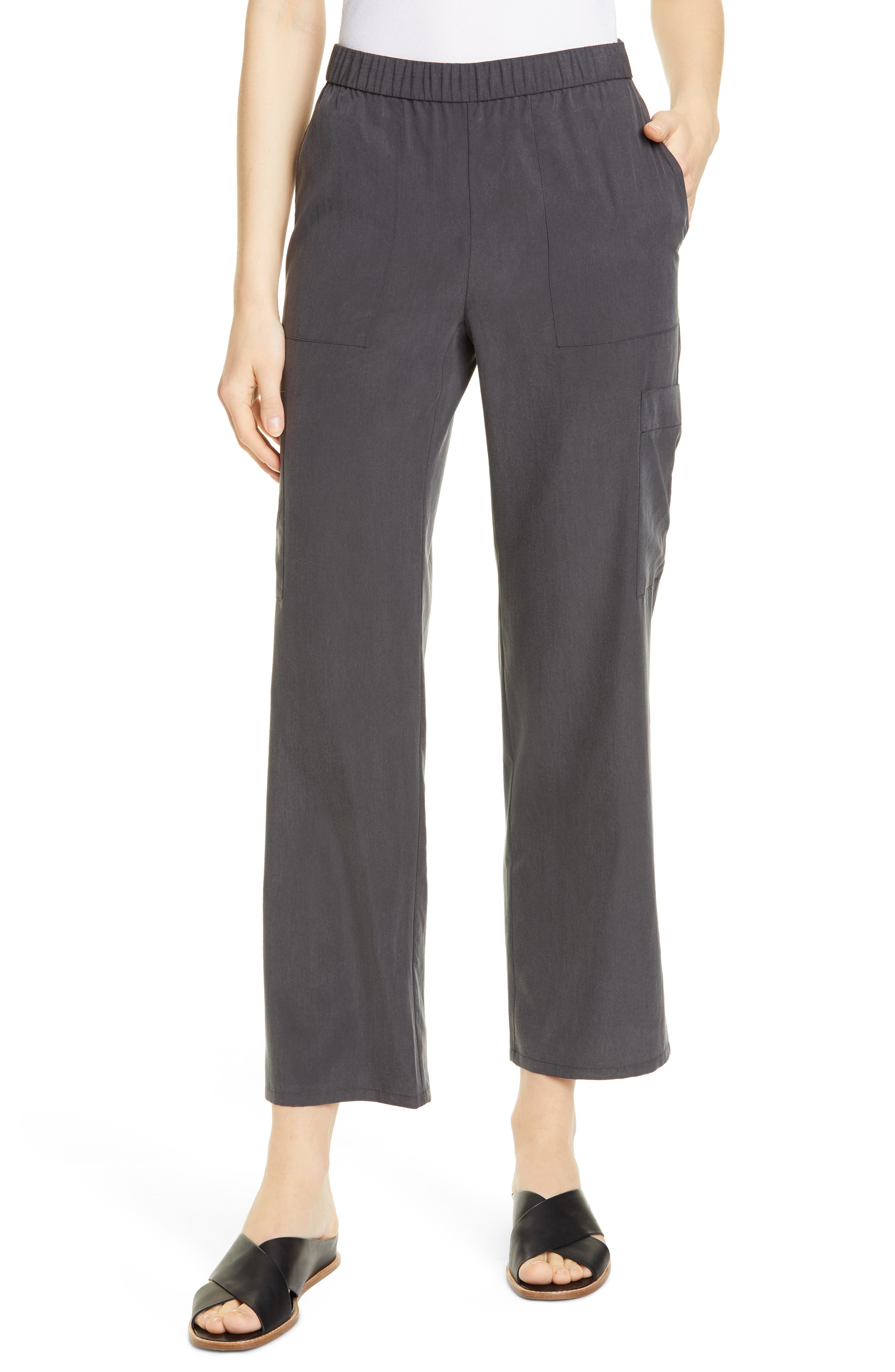 Eileen Fisher Tencel Lyocell Blend Cargo Pants, Grey