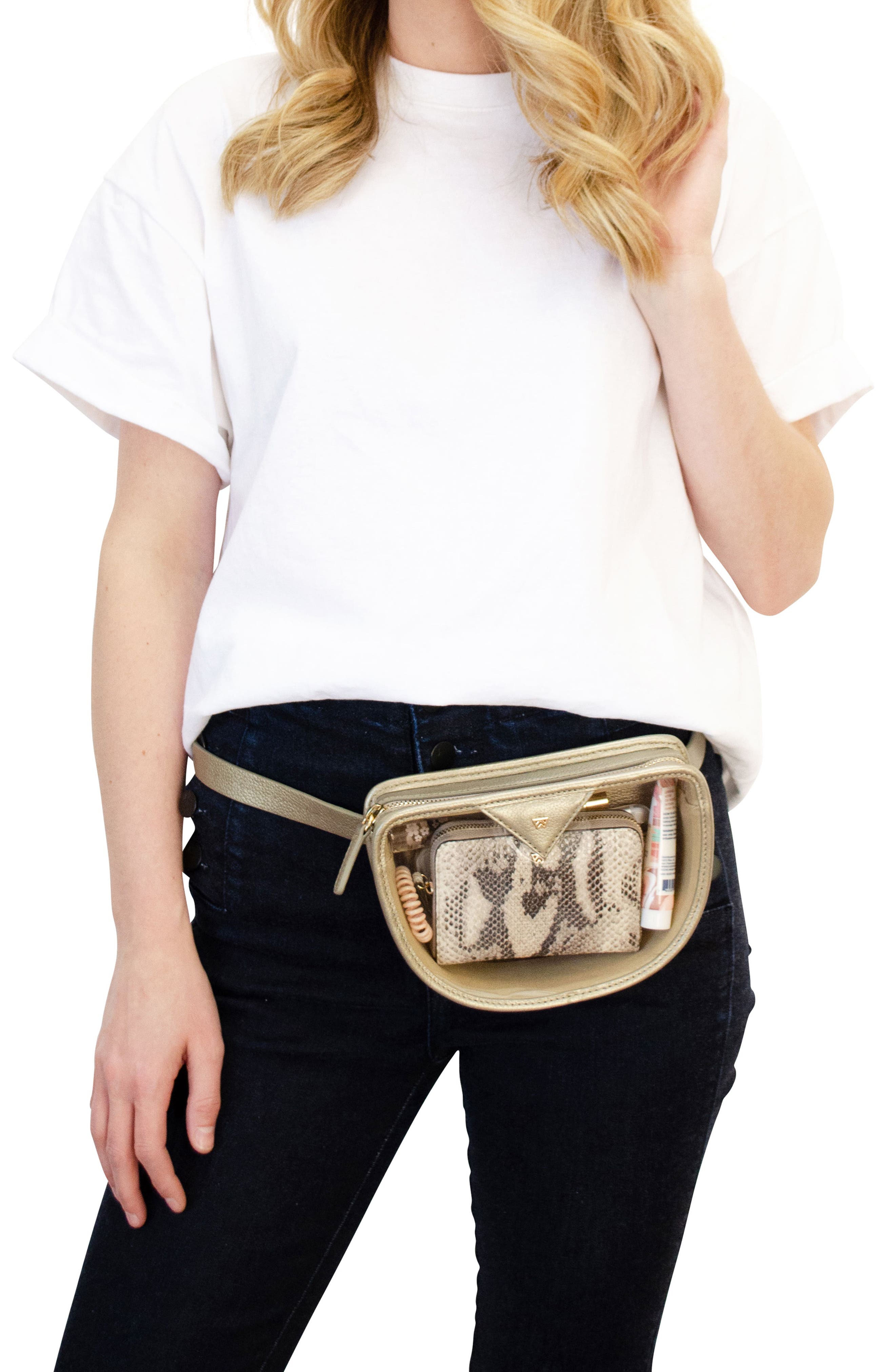 KELLY WYNNE Clear BRB Convertible Crossbody & Belt Bag, Alternate, color, MOON