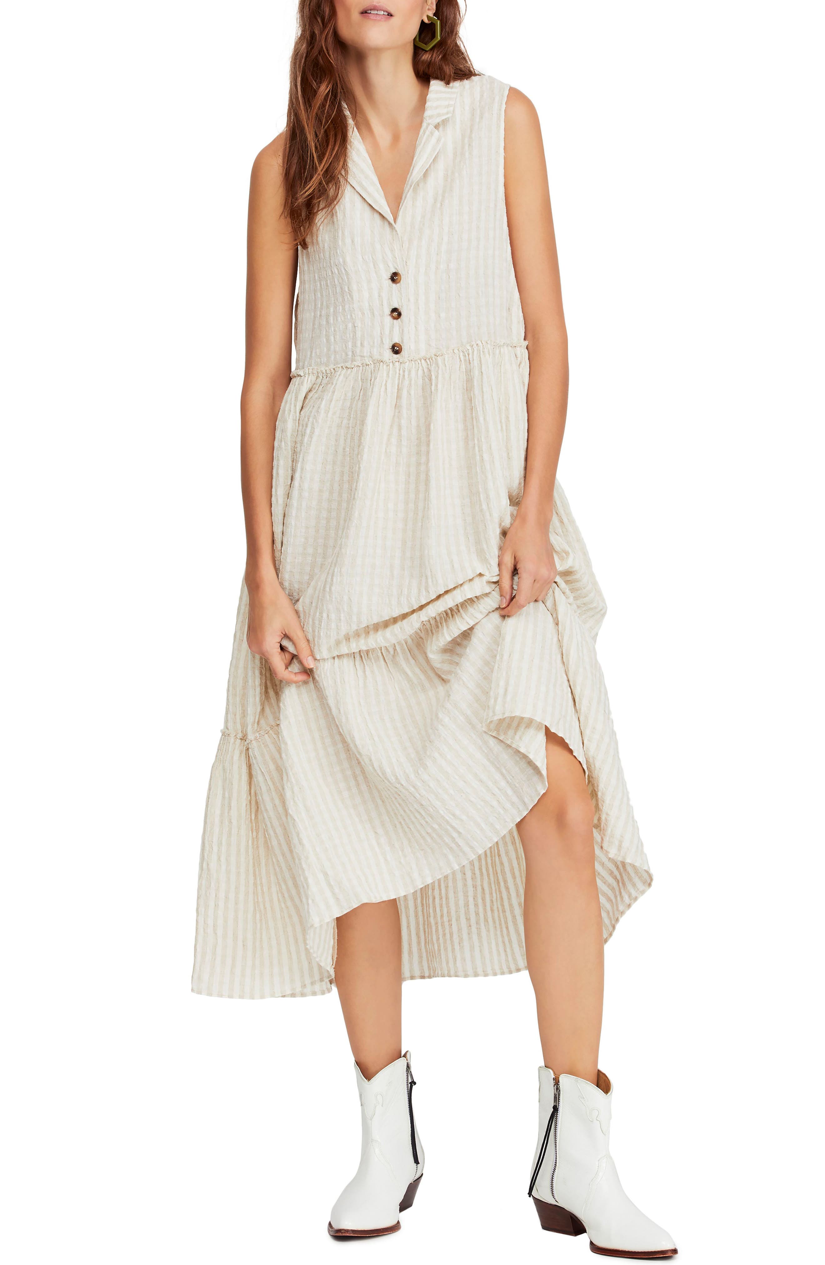 Free People Saffron Flower Midi Dress, White