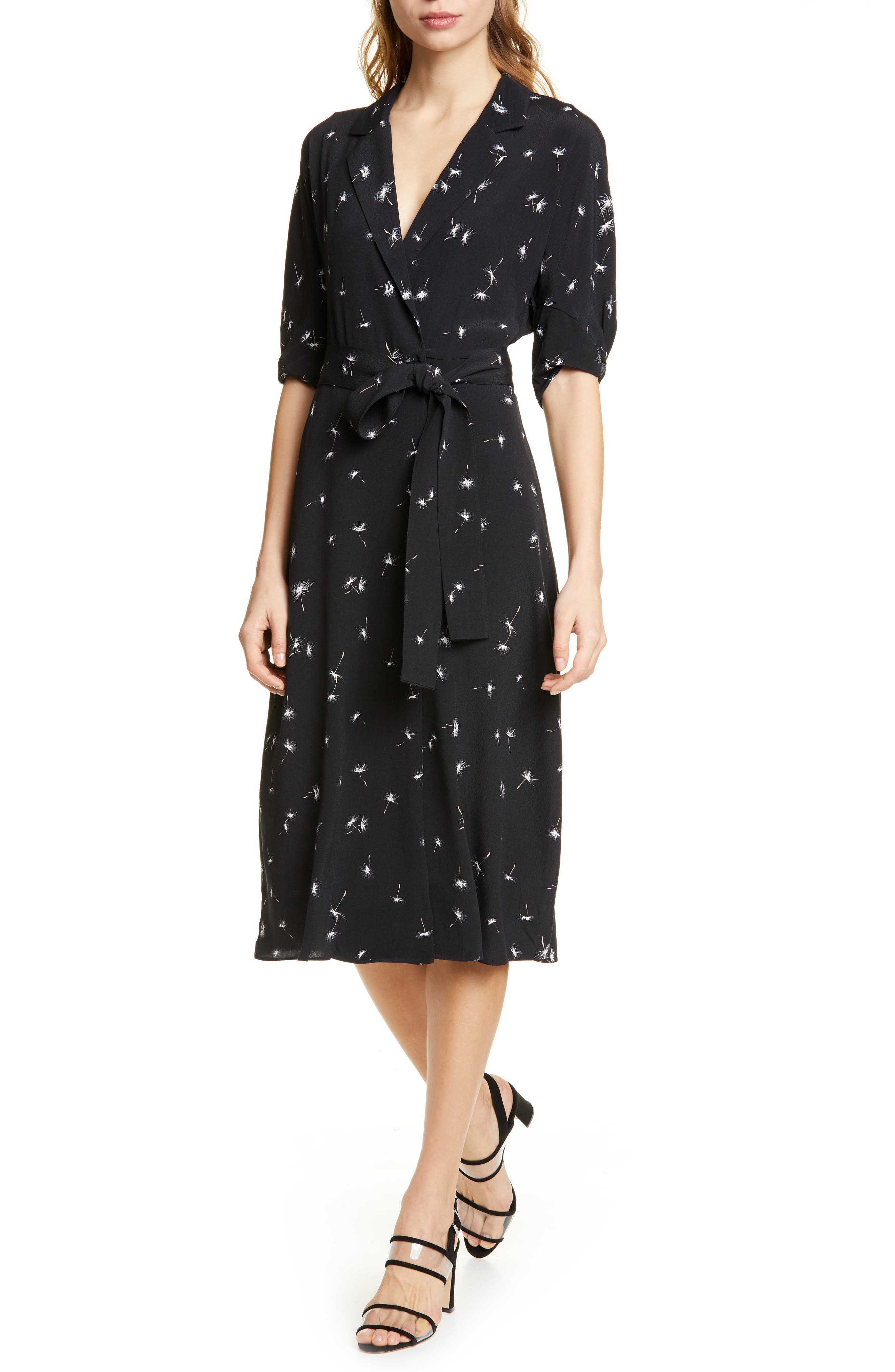 Equipment Anitone Faux Wrap Dress, Black