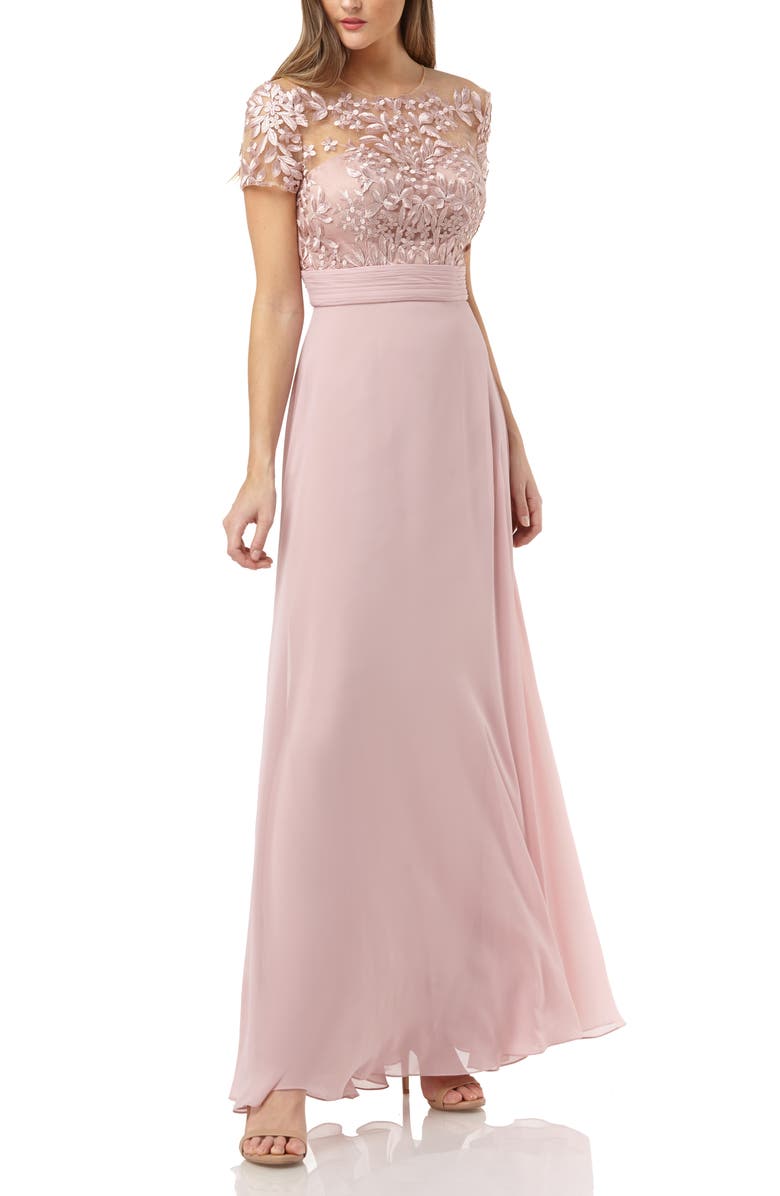 petite Embroidered Gown
