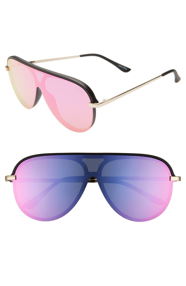 Quay Sunglasses X JLO EMPIRE 57MM SHIELD SUNGLASSES - BLACK/ PINK/ PURPLE