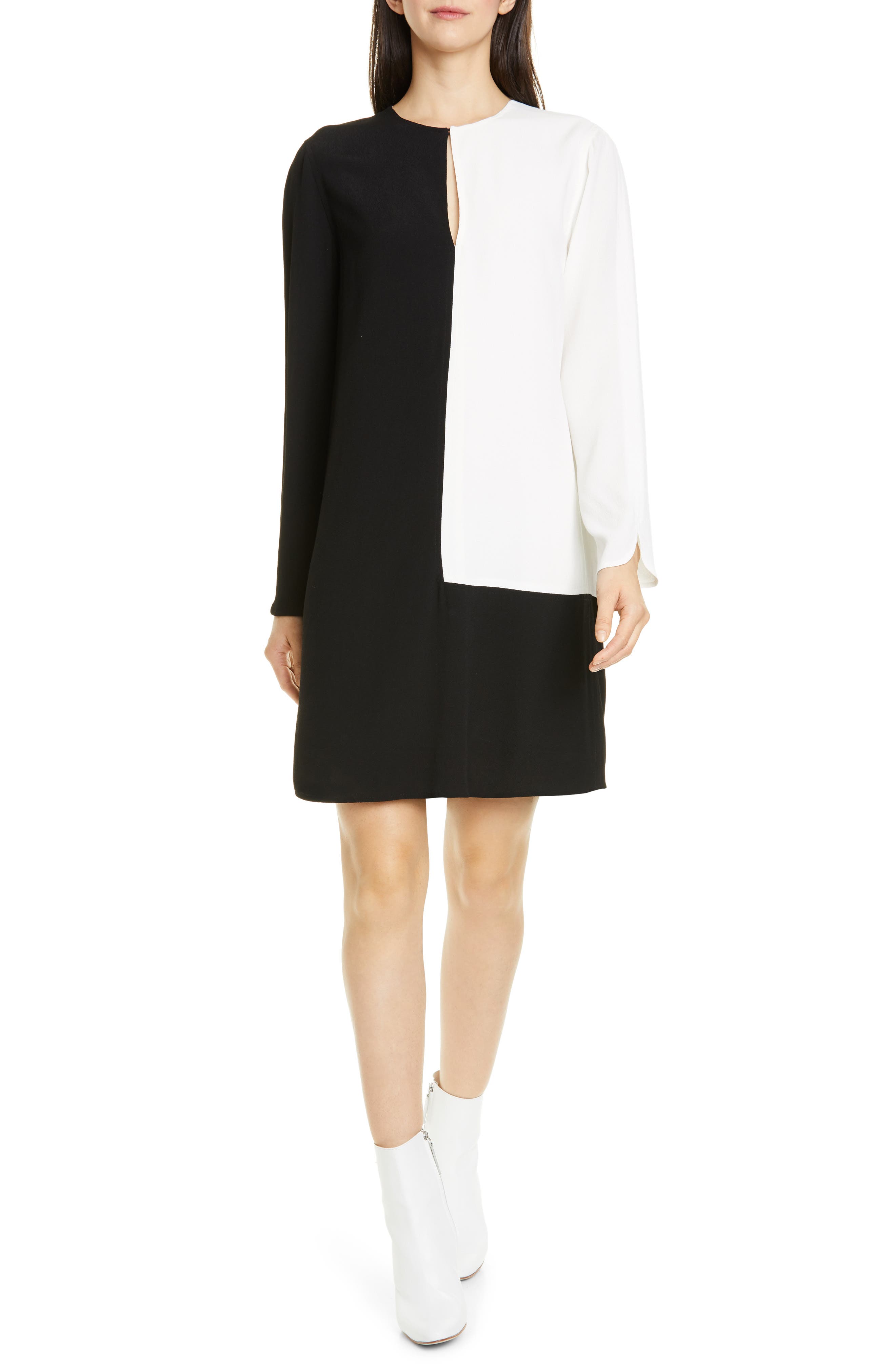Equipment Tatienne Long Sleeve Shift Dress, Black