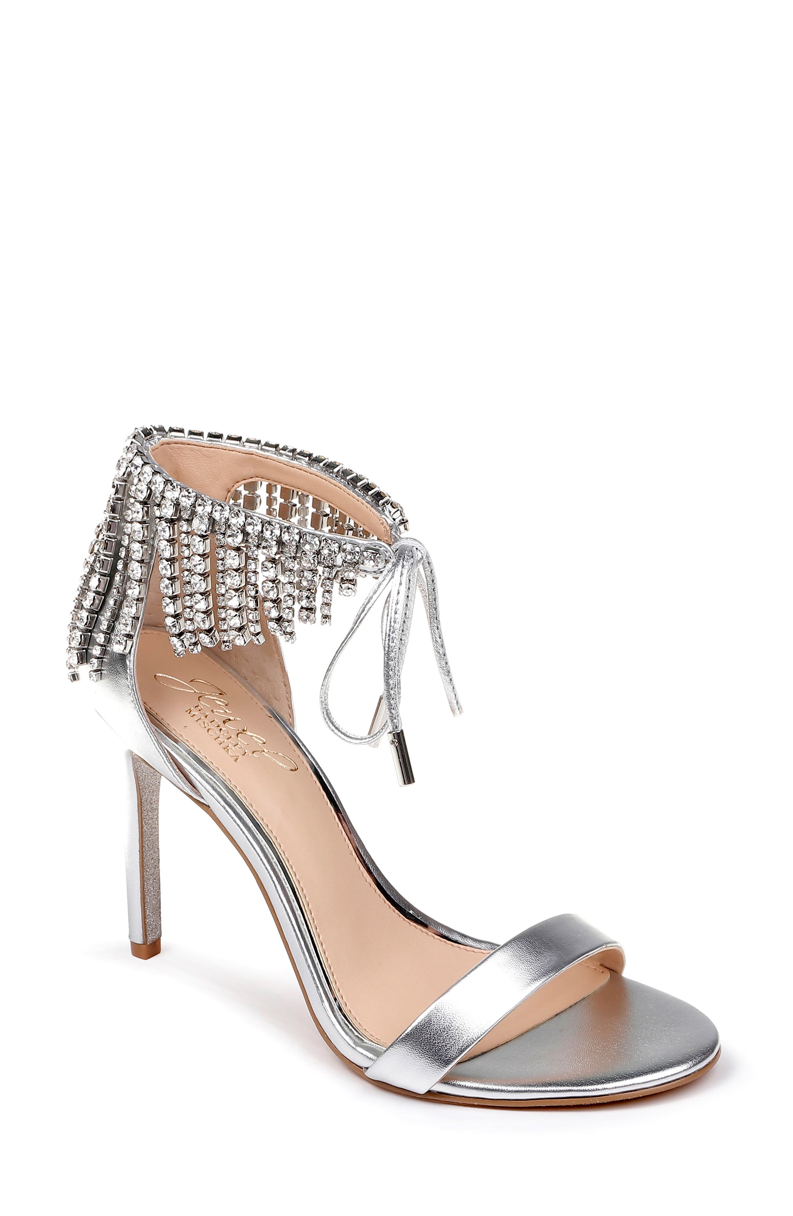 Jewel Badgley Mischka Darielle Ankle Strap Sandal, Metallic
