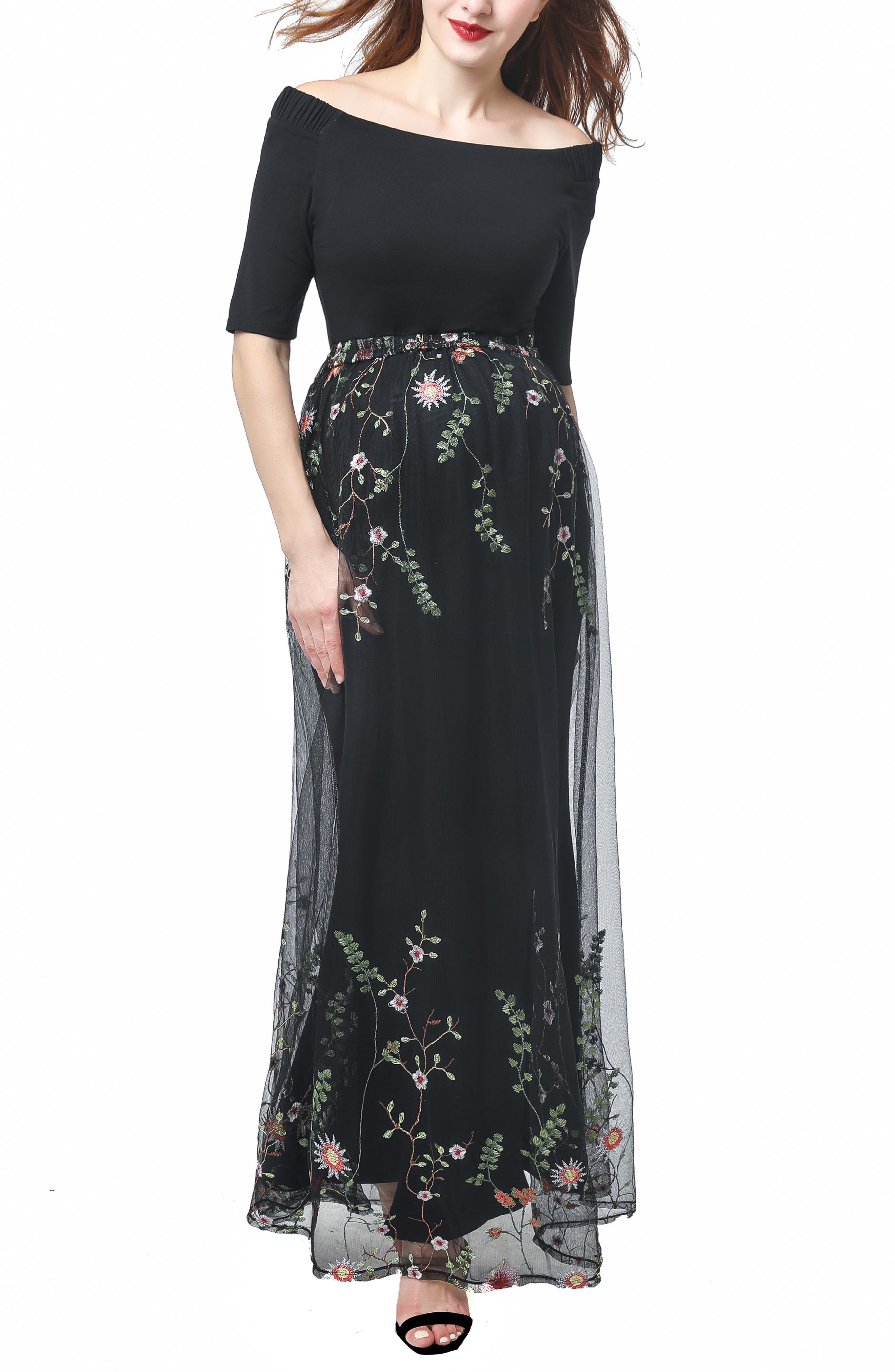 Kimi And Kai Willow Off The Shoulder Maternity Gown