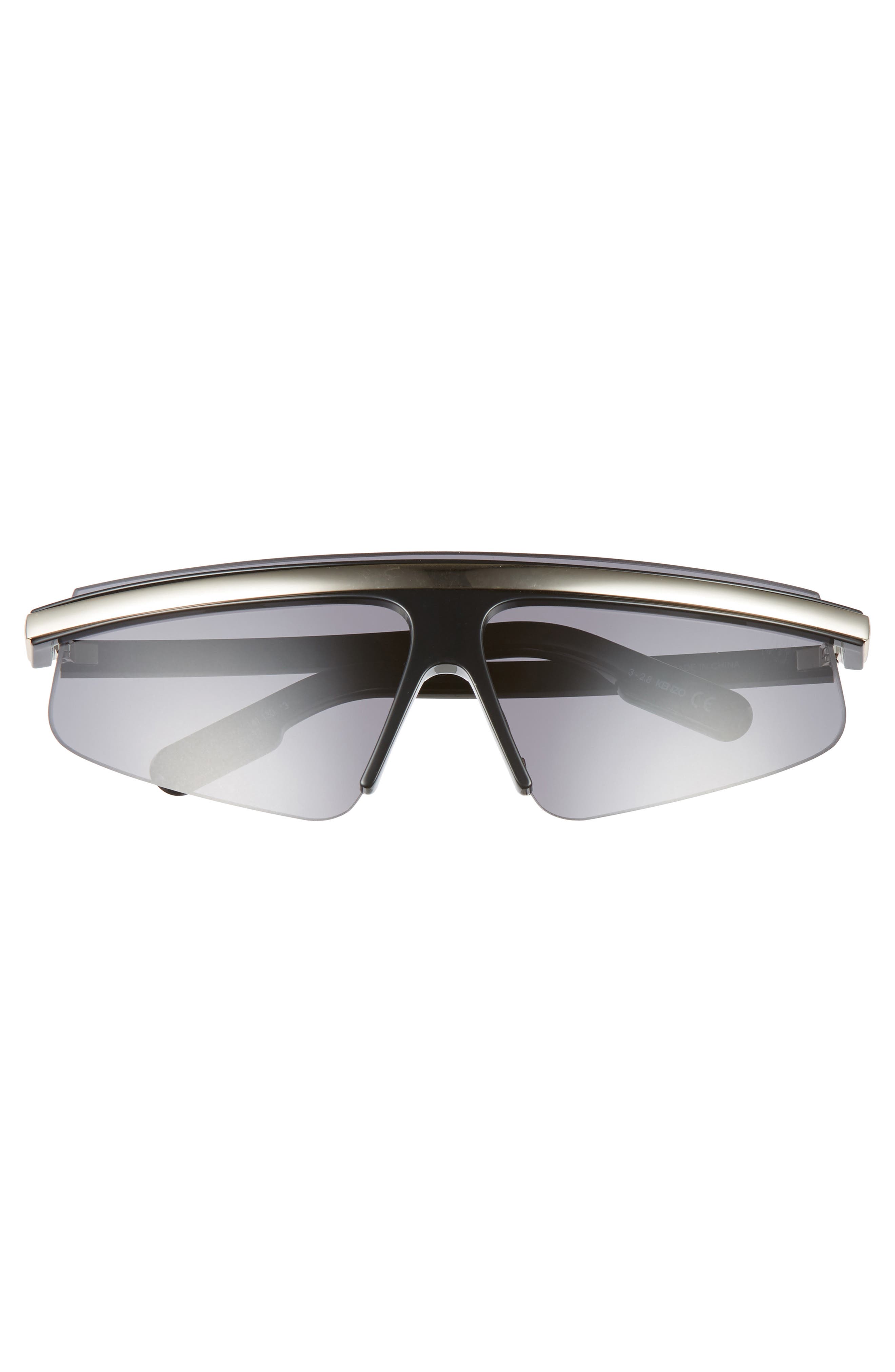 Kenzo 57Mm International Fit Shield Sunglasses Shiny Black/ Gold
