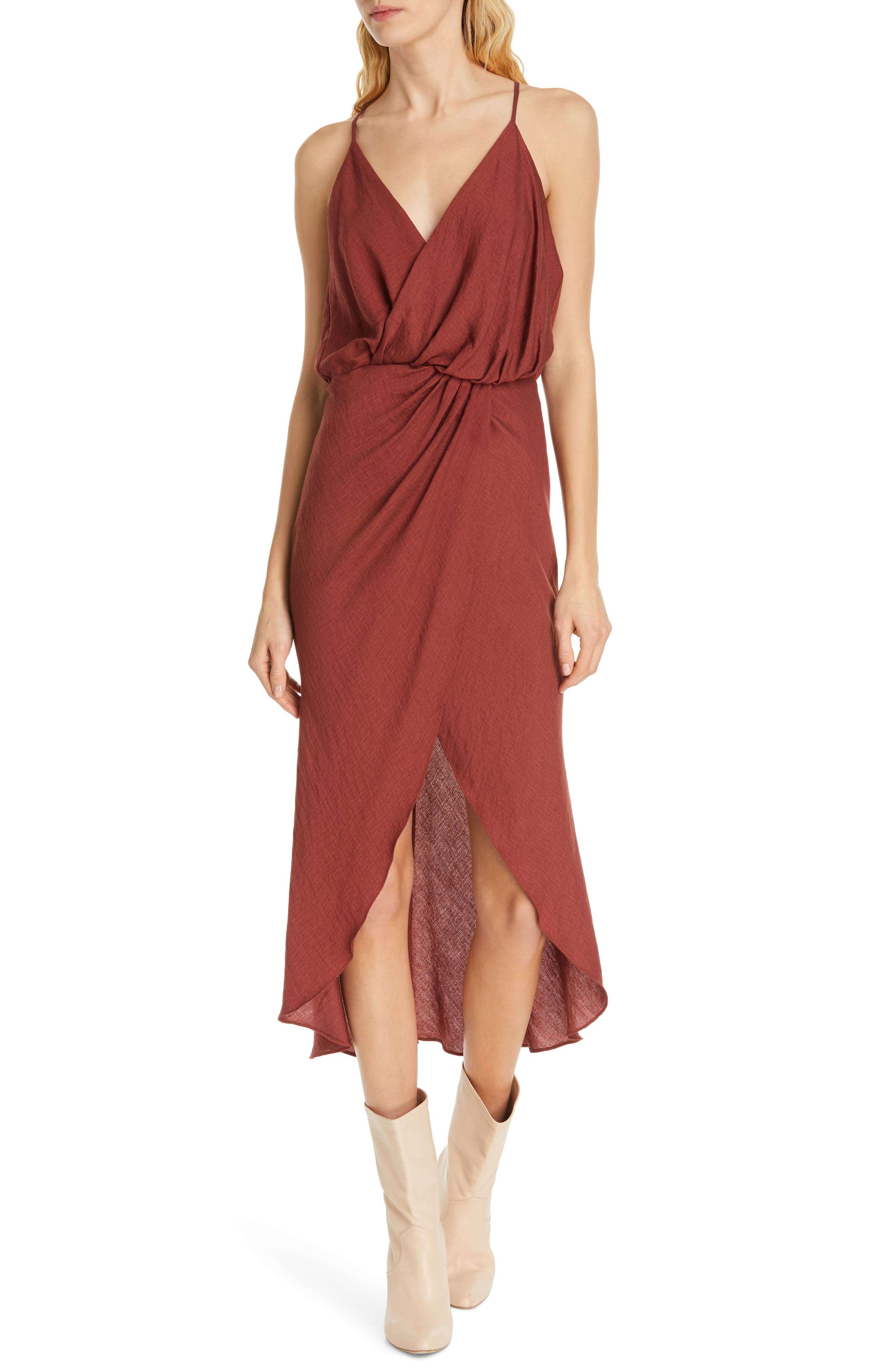 Joie Tanika Twisted Front Dress, Red