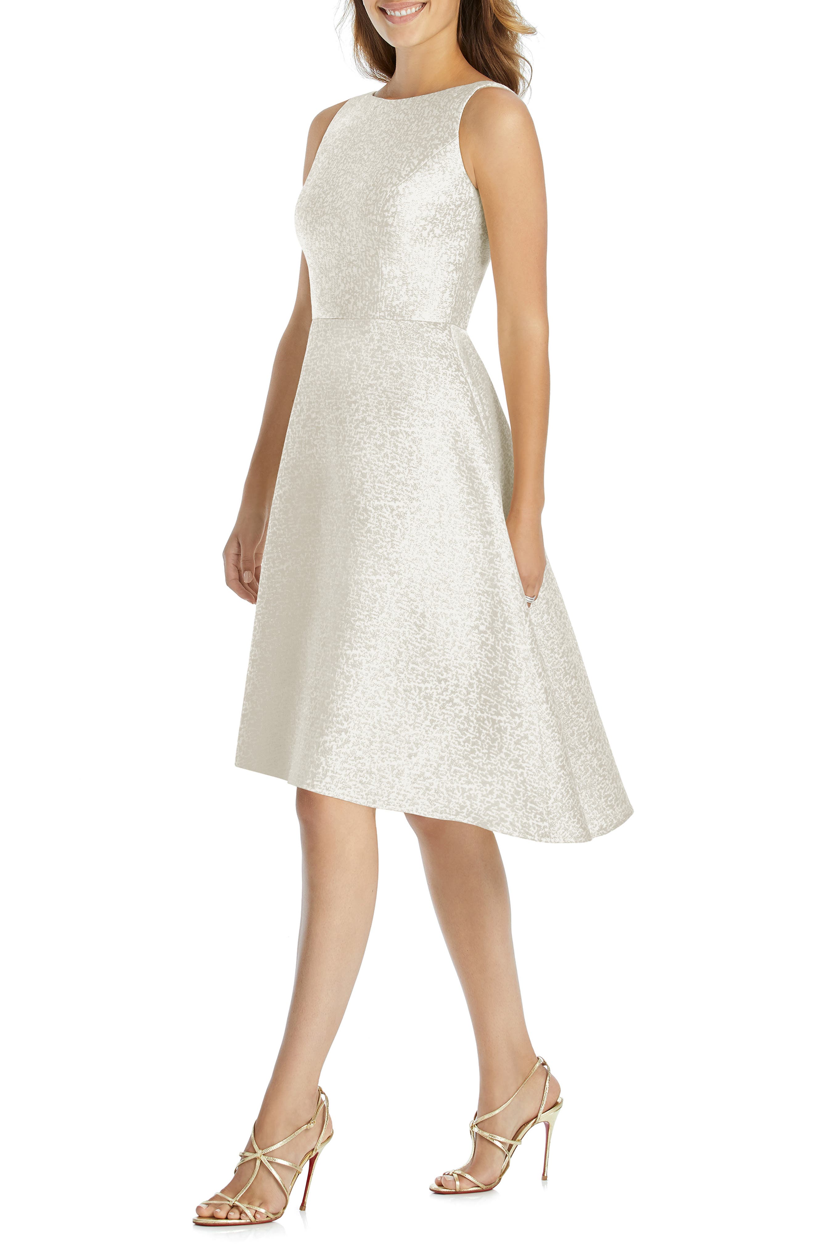 Dessy Collection Sateen High/low Cocktail Dress, Ivory