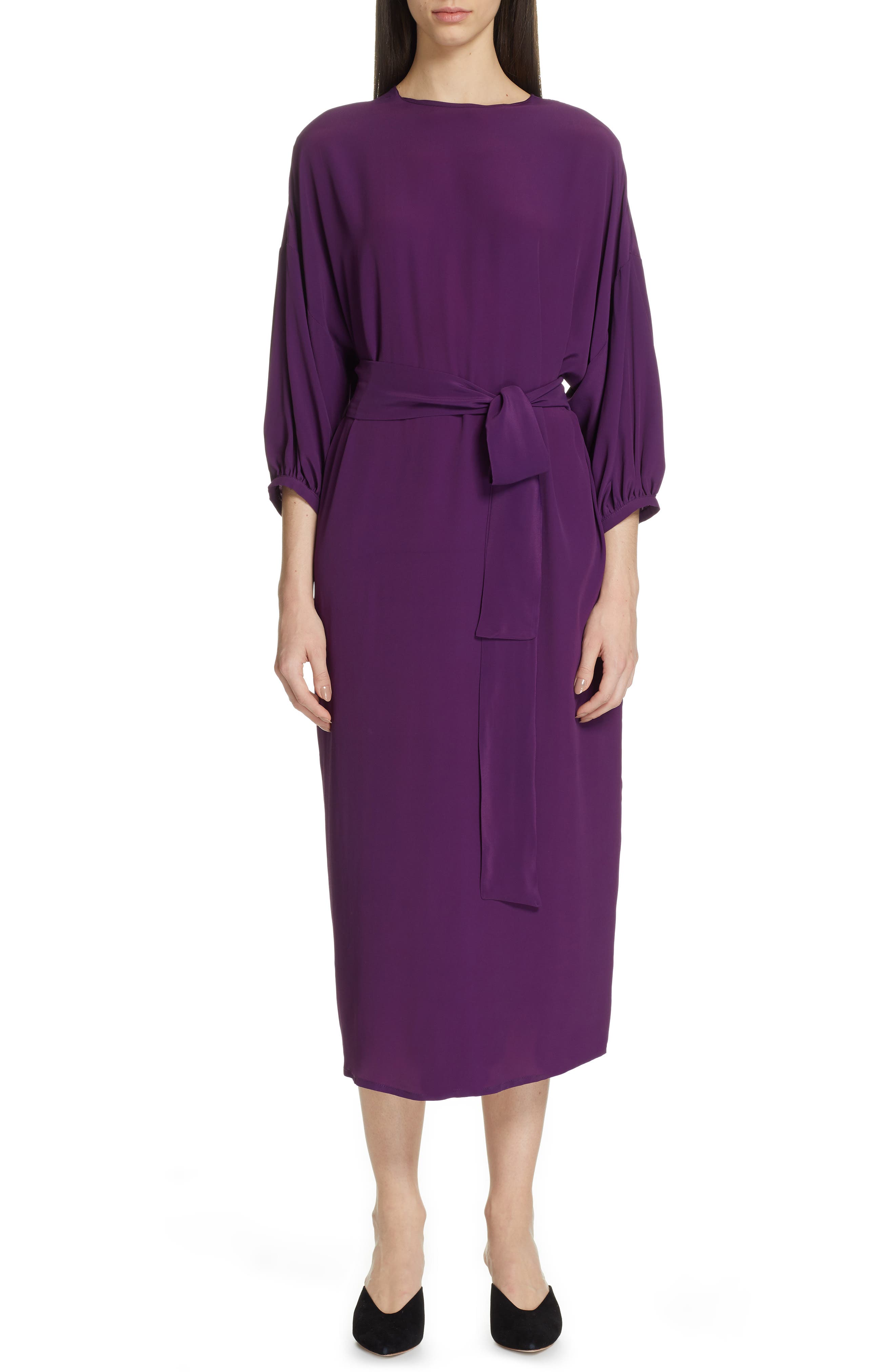 Roseanna Tie Waist Midi Dress, 8 FR - Purple
