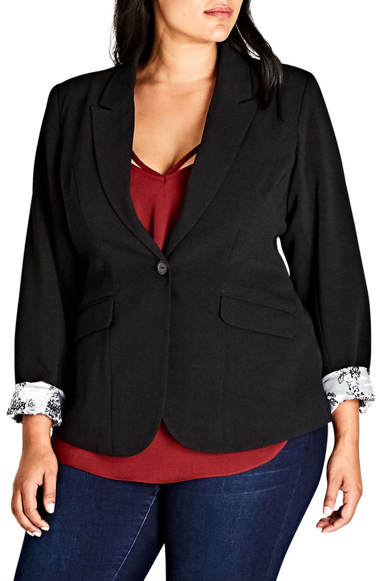 City Chic Rolled Cuff Jacket (Plus Size) | Nordstrom