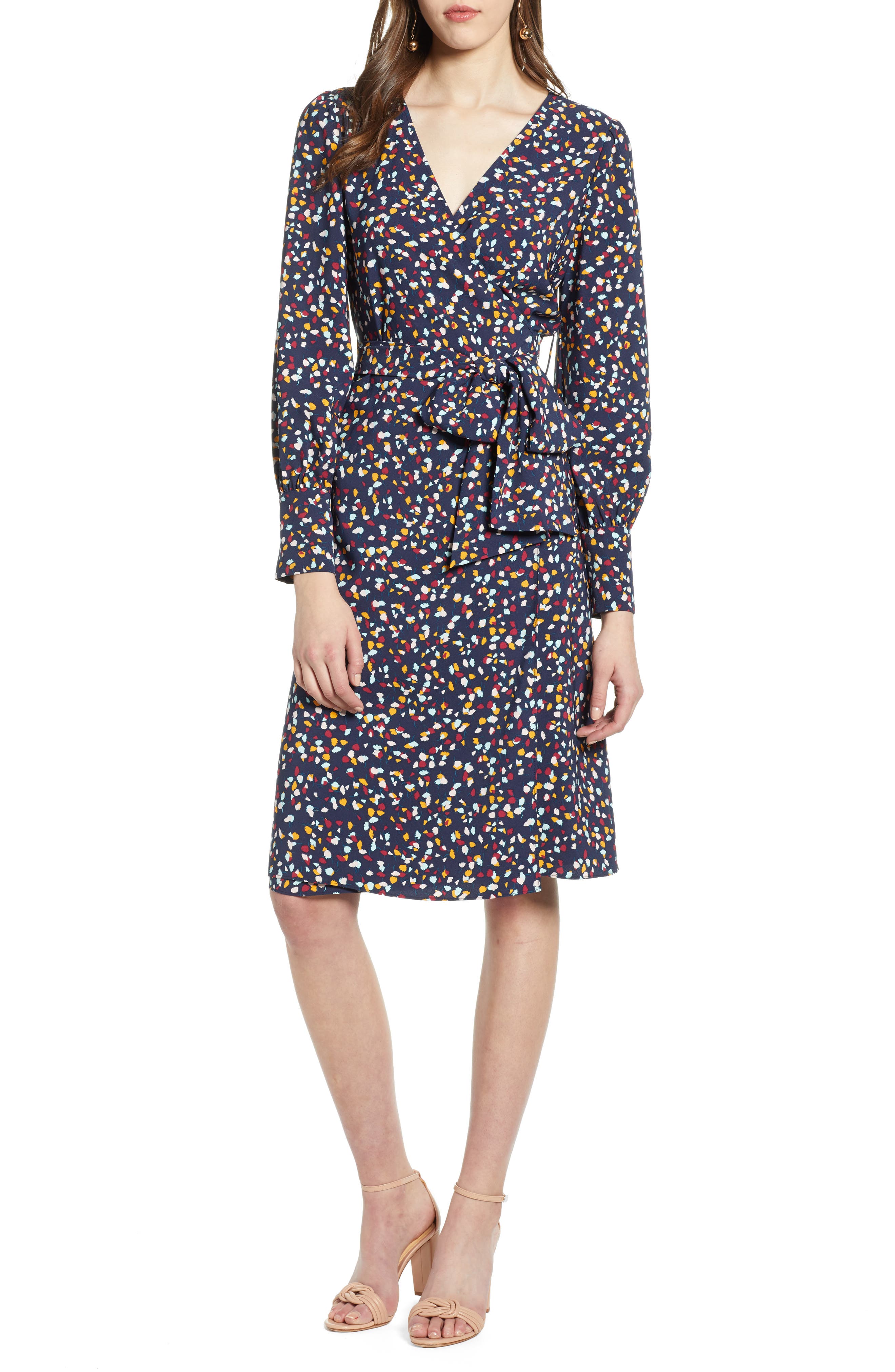 Petite Halogen Wrap Dress, Blue