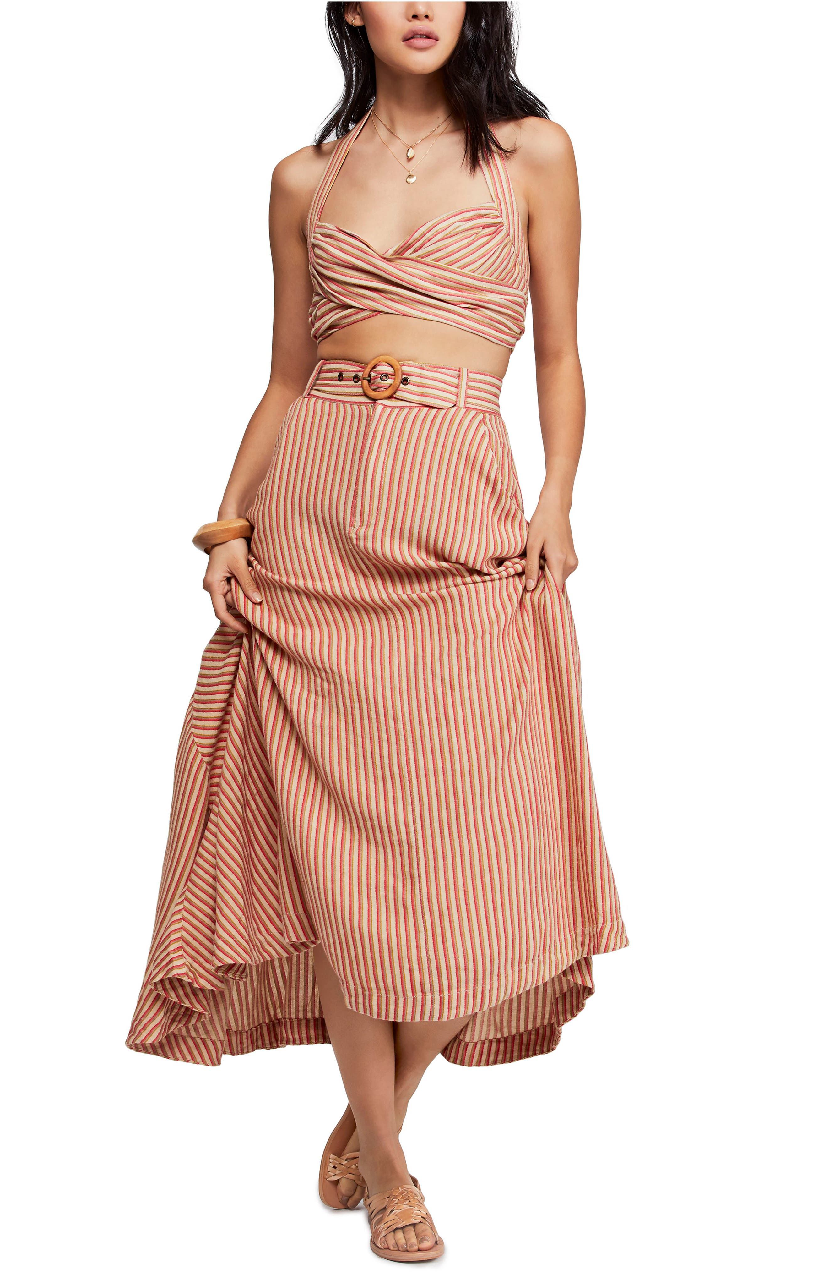 Free People Casablanca Crop Top & Skirt, Orange