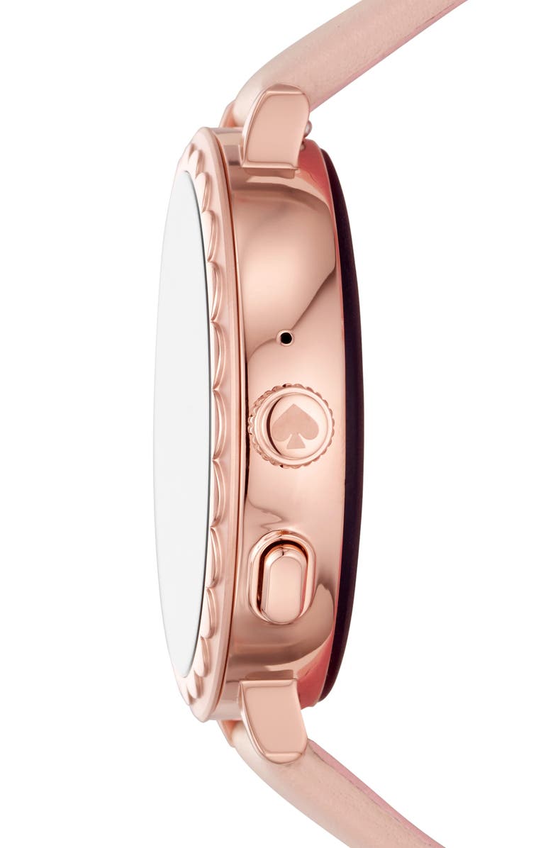 KATE SPADE RAVEN SCALLOP LEATHER STRAP SMART WATCH, 42MM,KST2009