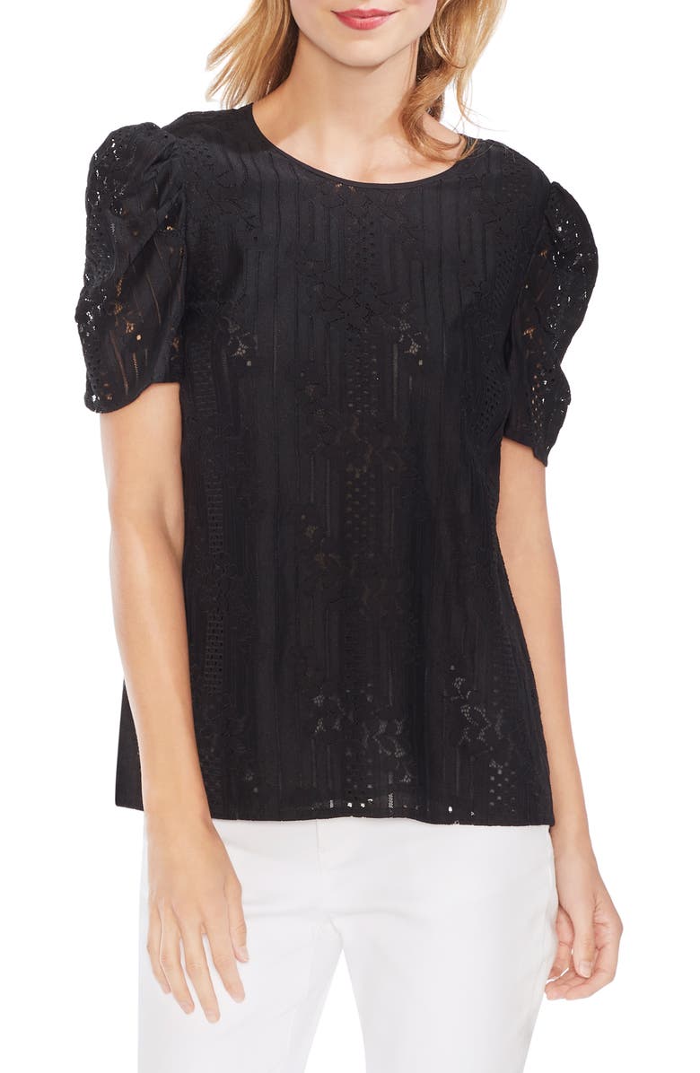 Vince Camuto Tops PUFF SLEEVE LACE BLOUSE