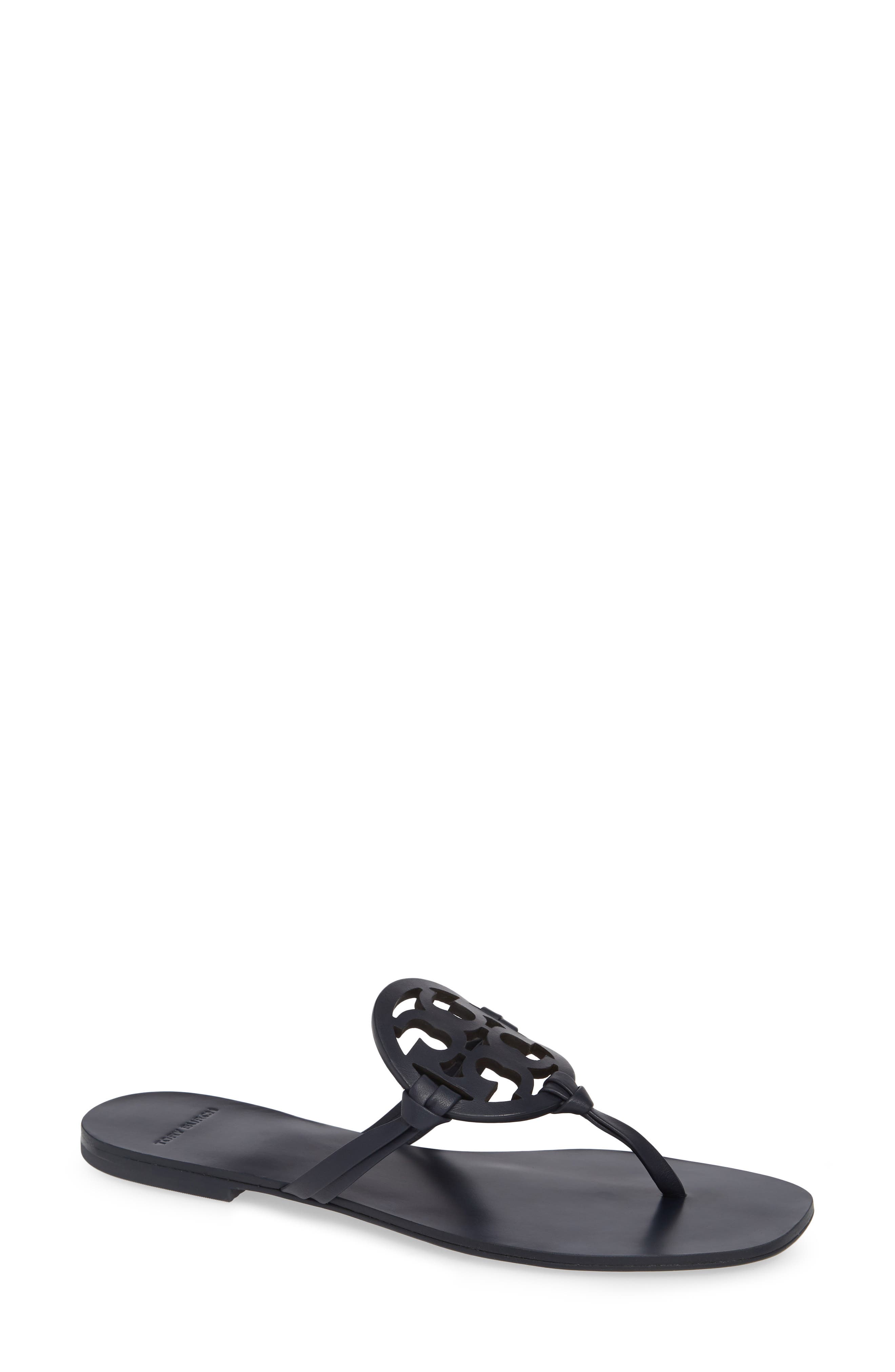 Tory Burch Miller Square Toe Thong Sandal- Blue