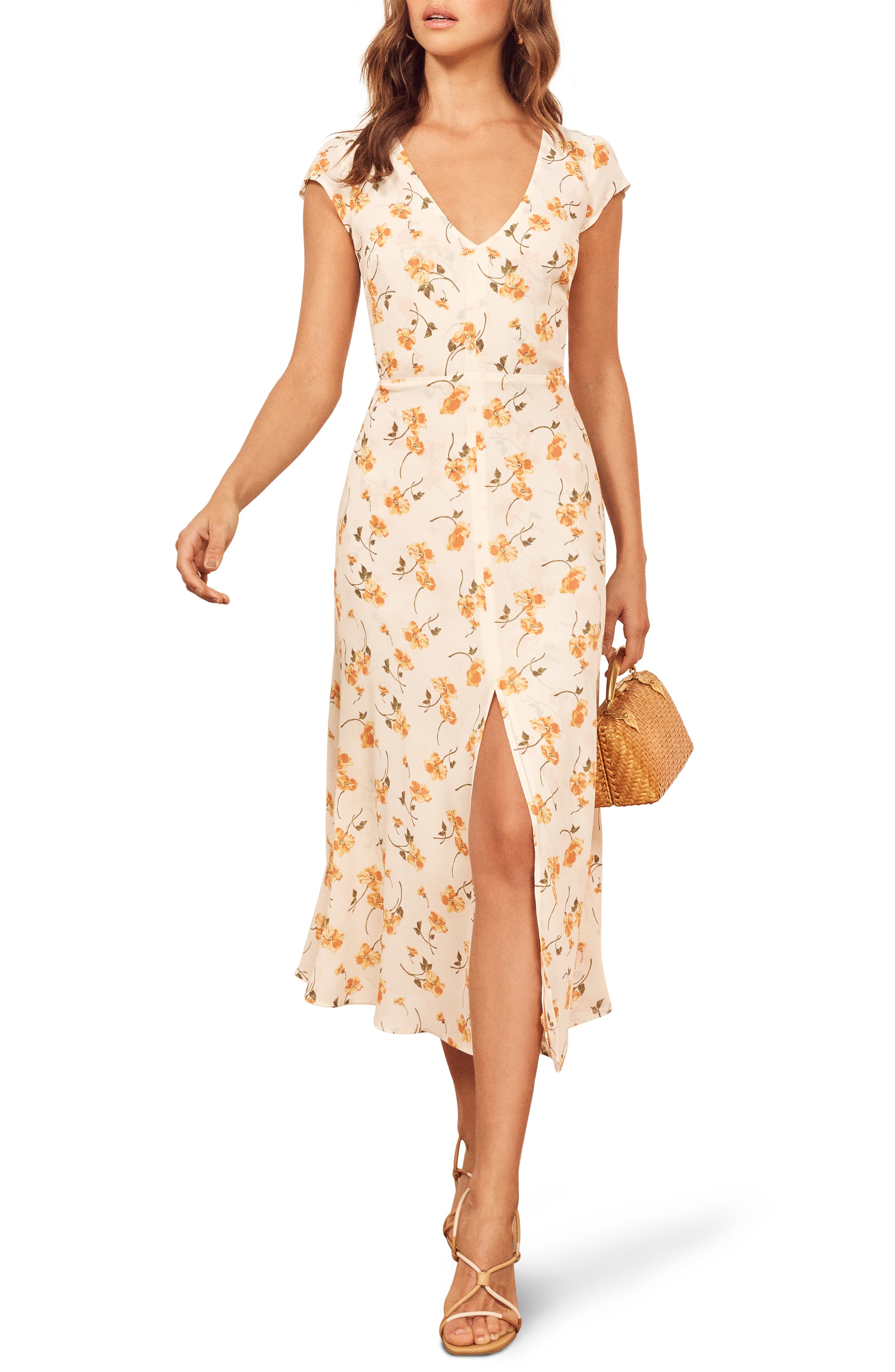 Reformation Floral Wellfleet Back Cutout Dress Nordstrom