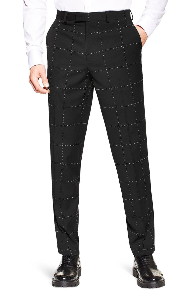 Topman Slim Fit Topstitched Suit Trousers | Nordstrom