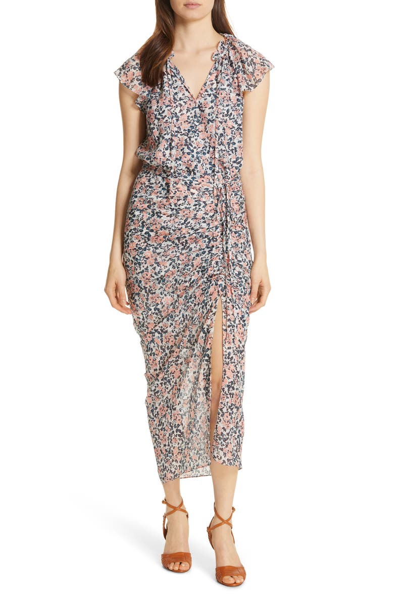 Veronica Beard Dresses BRYNLEE RUCHED SILK DRESS