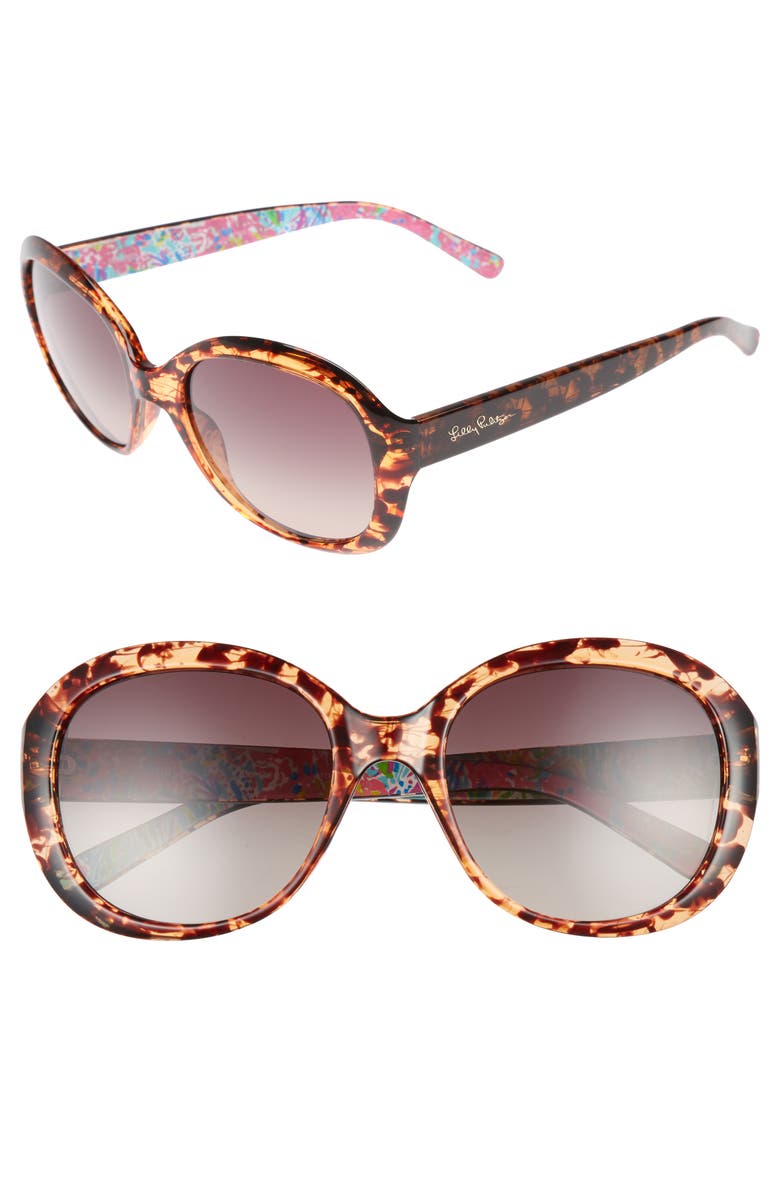 Lilly Pulitzer® Magnolia 57mm Polarized Round Sunglasses | Nordstrom