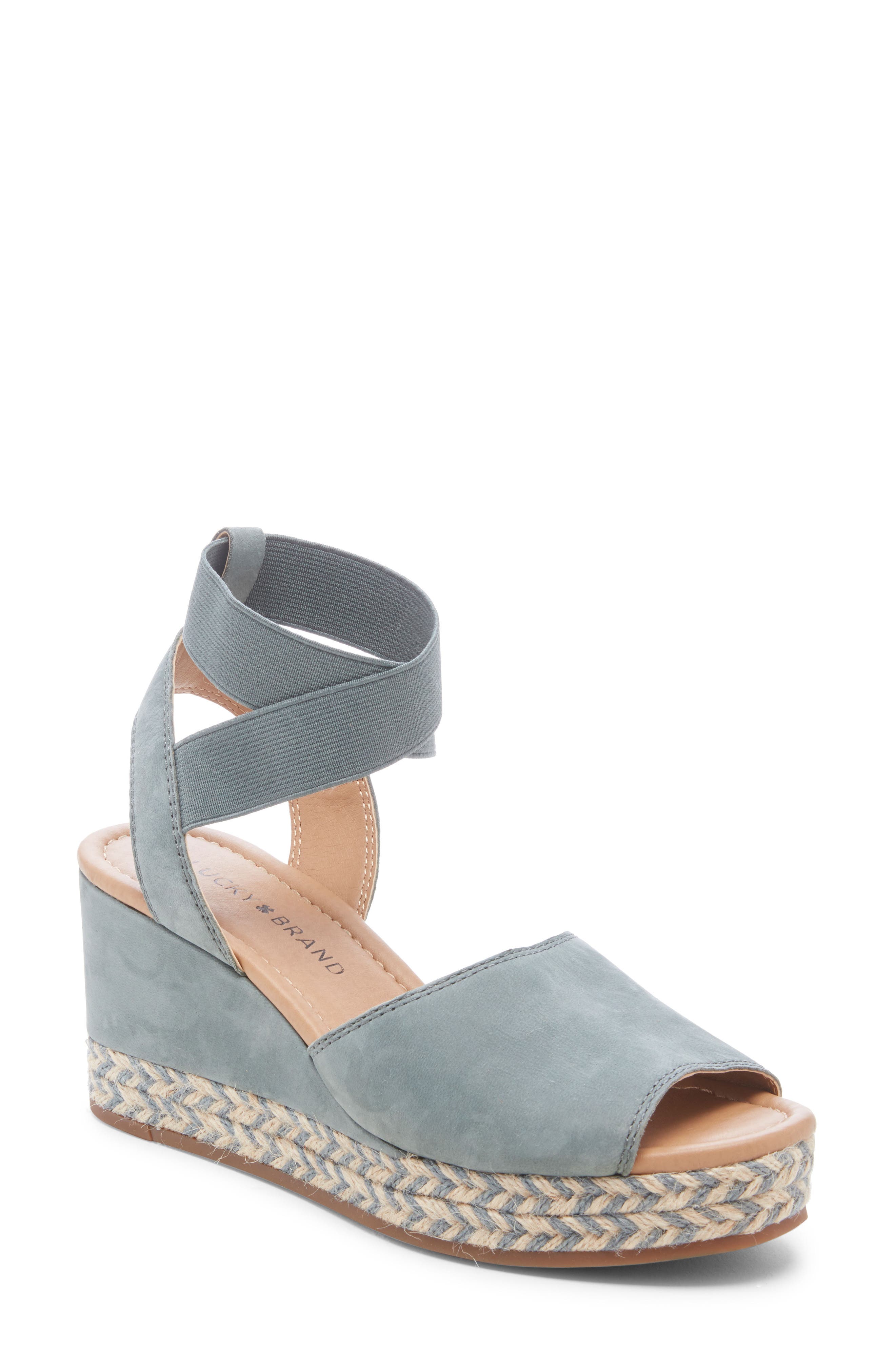 LUCKY BRAND Bettanie Espadrille Wedge Sandal, Main, color, CLOUD LEATHER