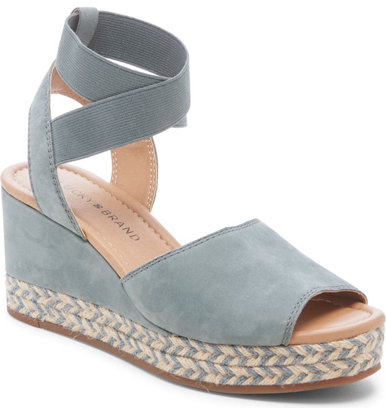 LUCKY BRAND Bettanie Espadrille Wedge Sandal, Main, color, CLOUD LEATHER
