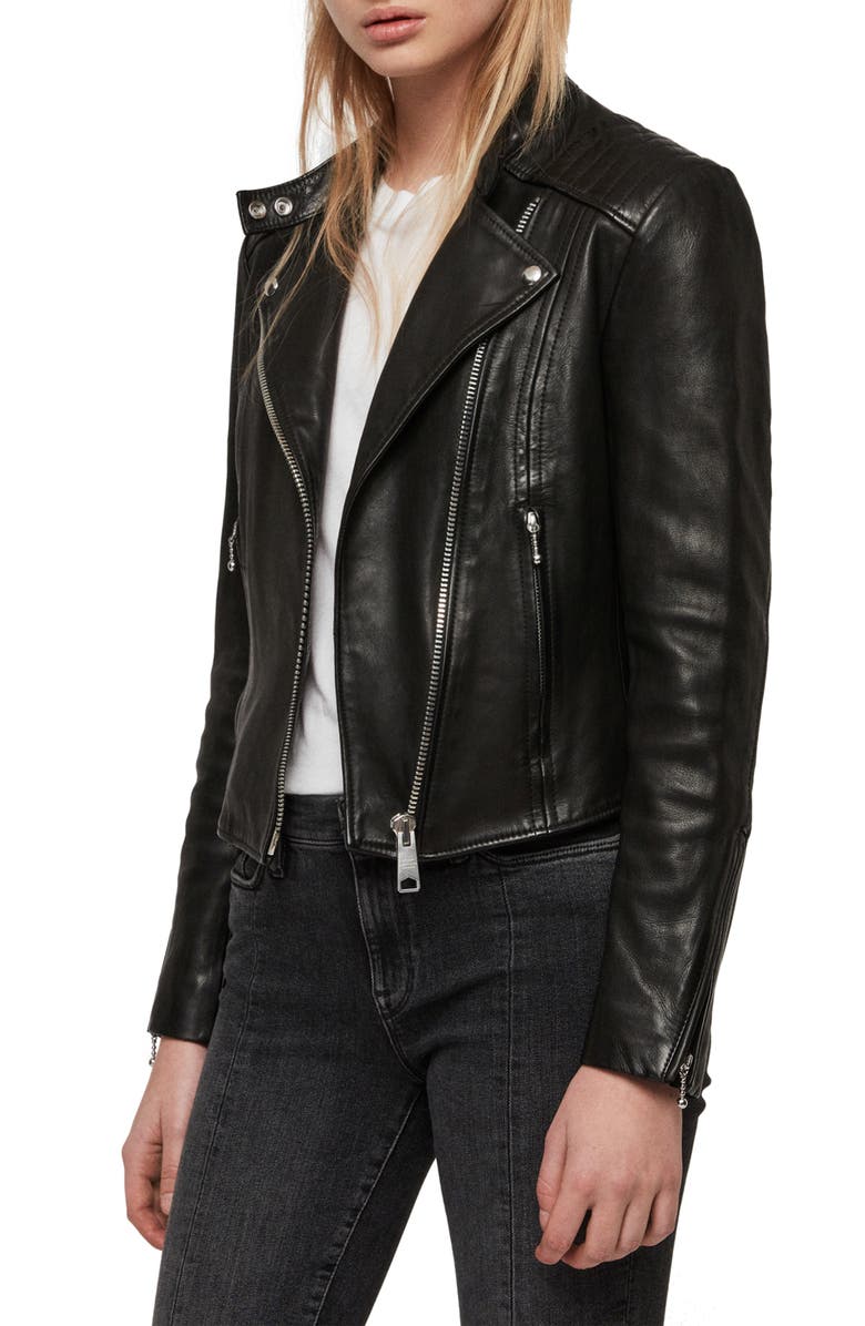 Allsaints Jackets BIRCHAM LEATHER BIKER JACKET