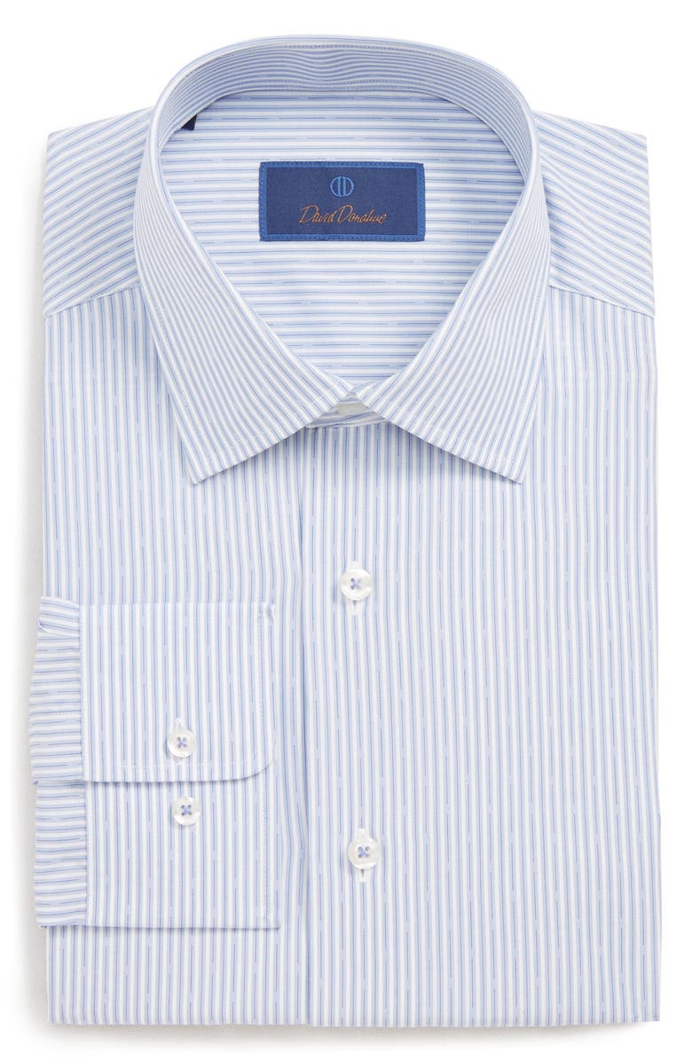 David Donahue REGULAR FIT STRIPE DRESS SHIRT