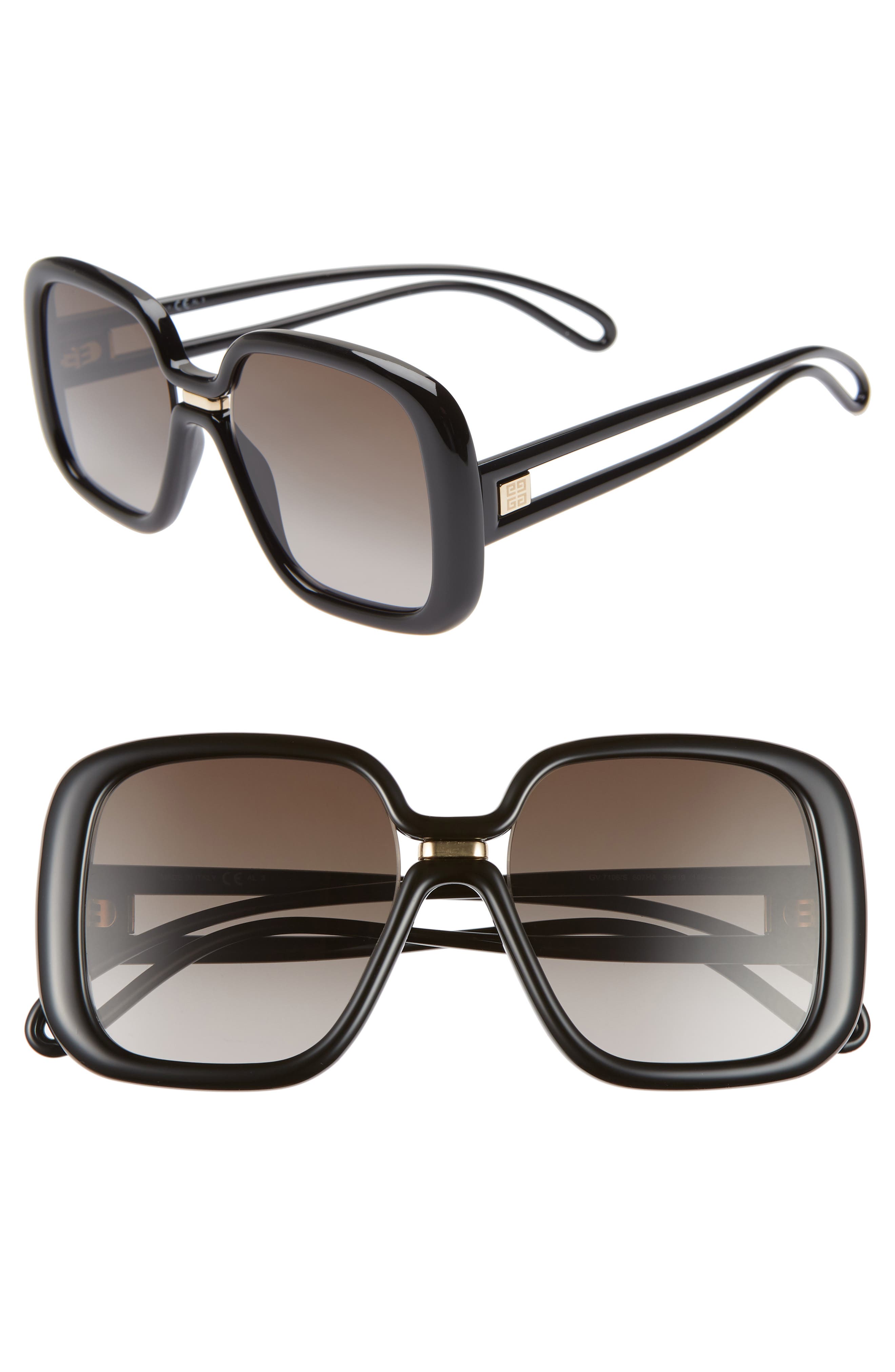 58mm flat top sunglasses givenchy