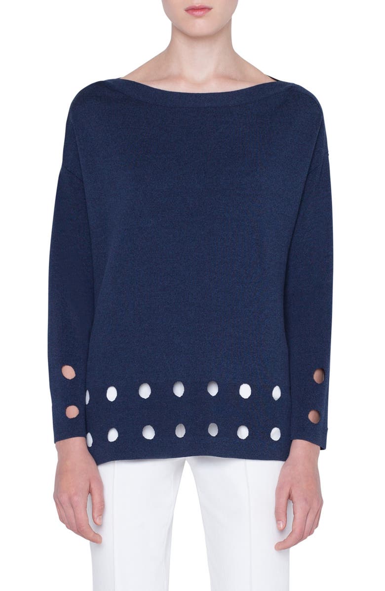 Akris Punto Sweaters LASER CUT HEM SWEATER