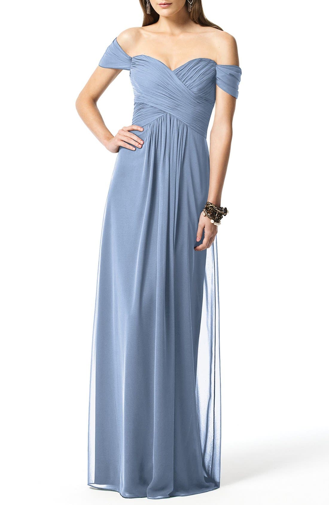 Dessy Collection Ruched Chiffon Gown