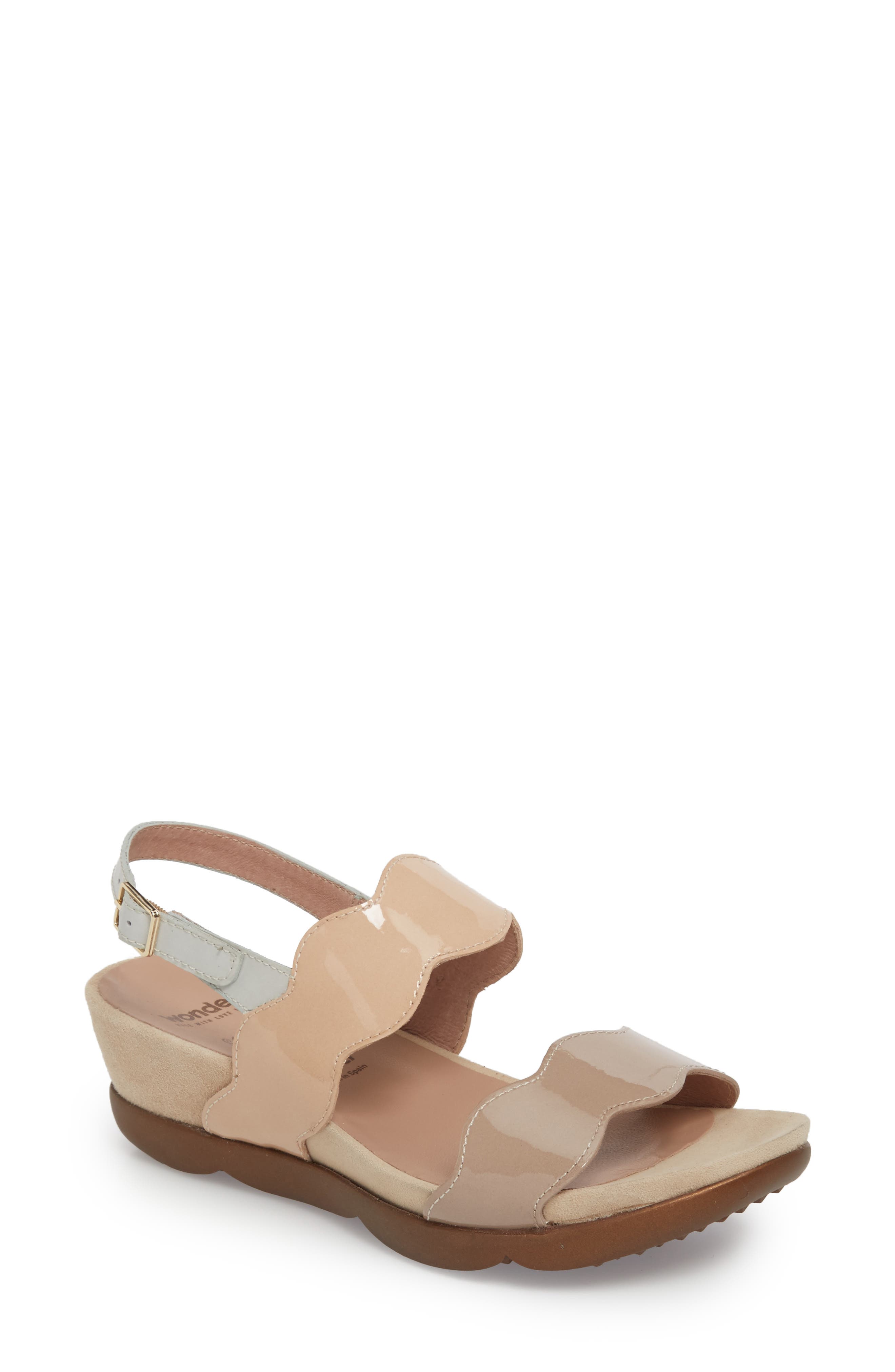 Wonders Wedge Sandal, Beige