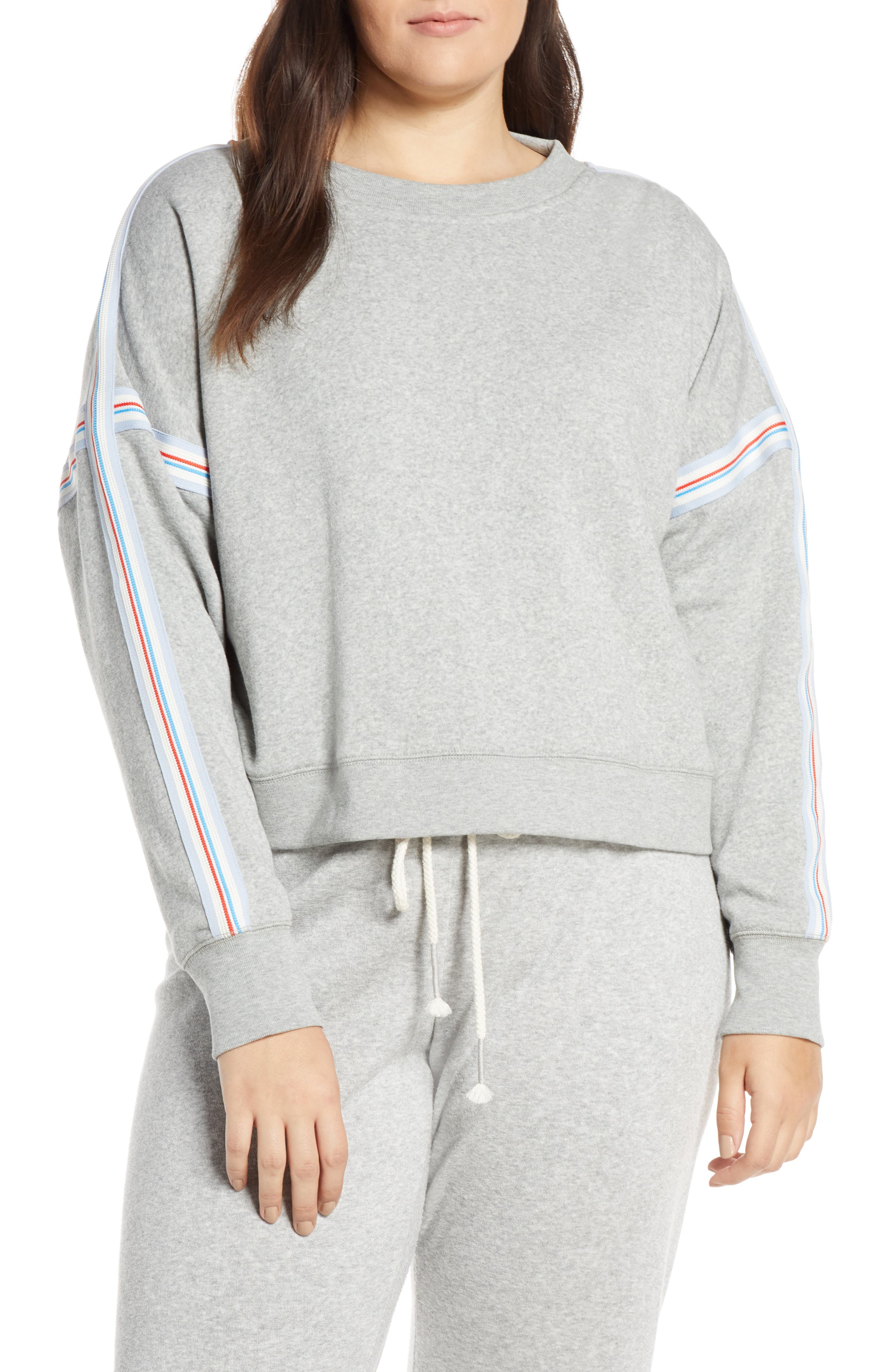 J.crew Racing Stripes Crop Crewneck Sweatshirt